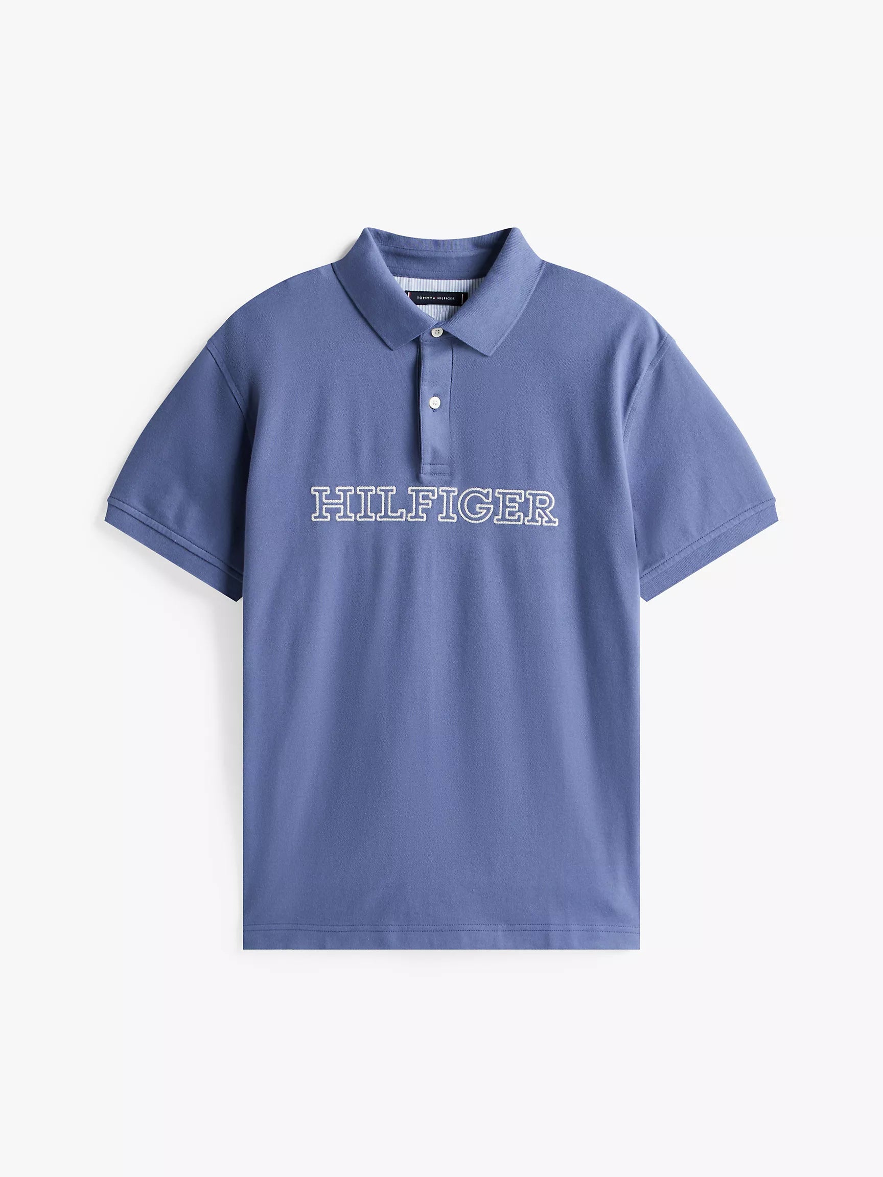 Tommy Mens' Regular Fit Hilfiger Logo Polo/Faded Indigo
