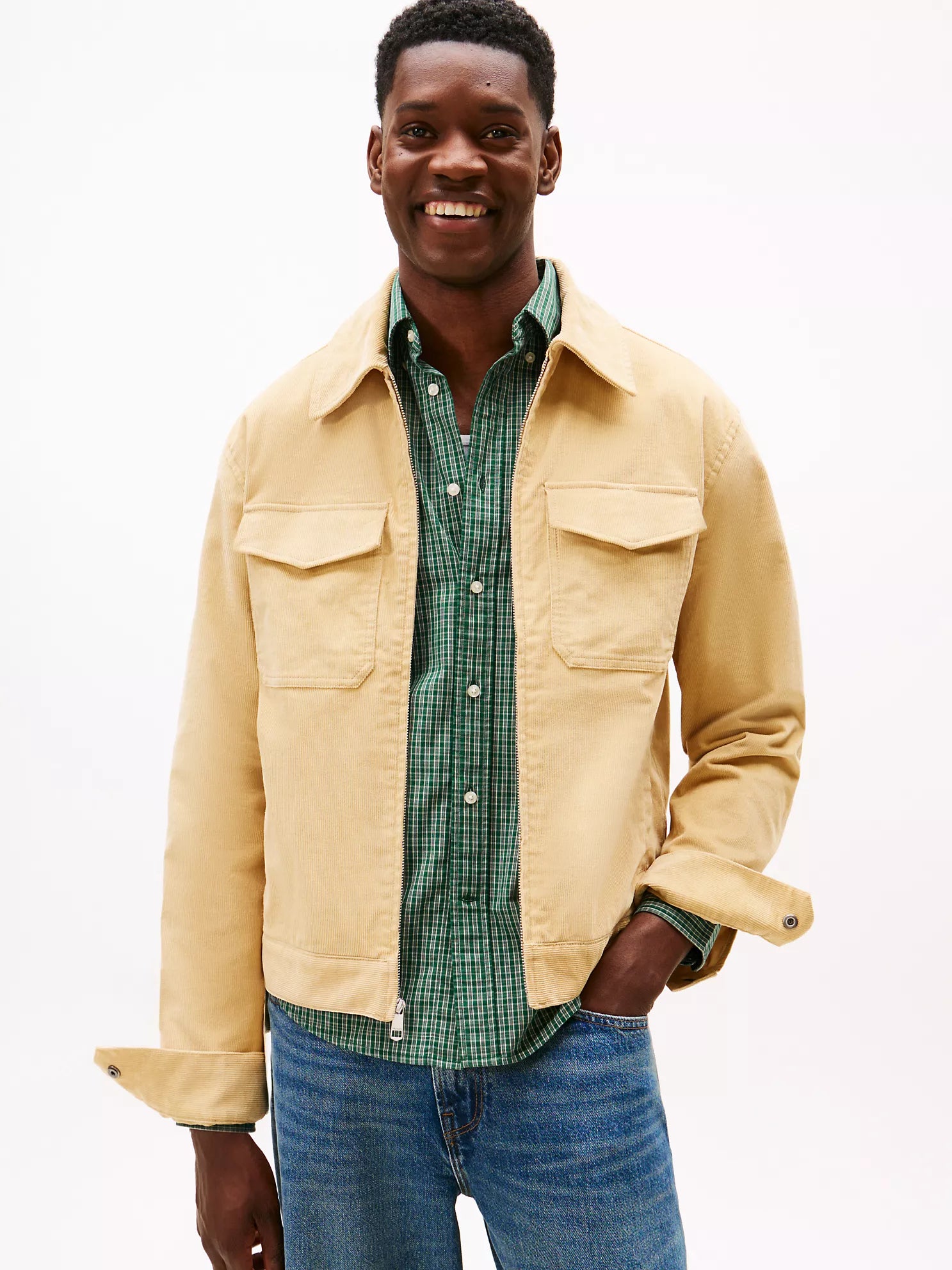 Tommy MENS' Corduroy Zip Jacket Beechwood