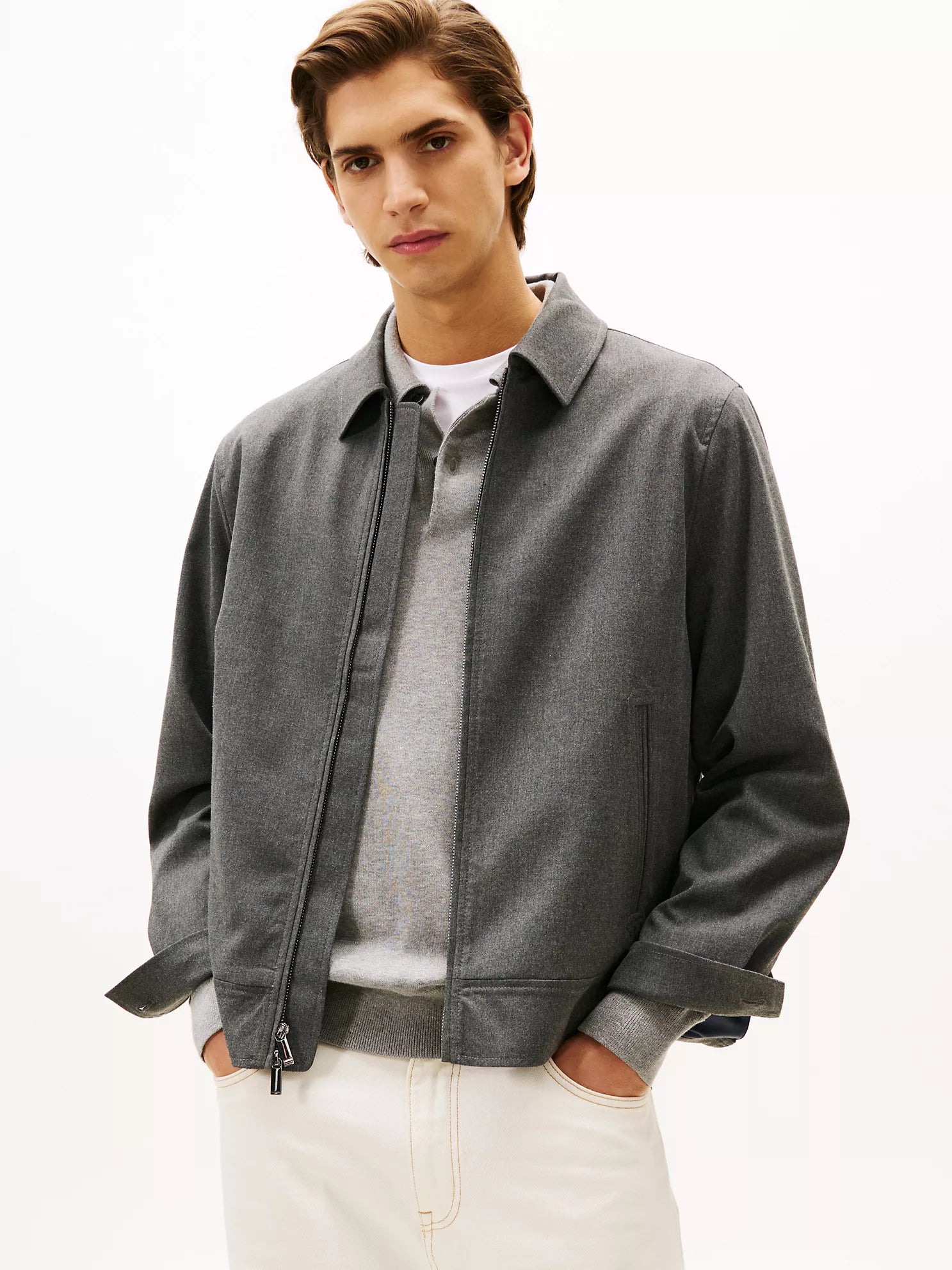 Tommy MENS' Lightweight Zip Ivy Jacket Grey