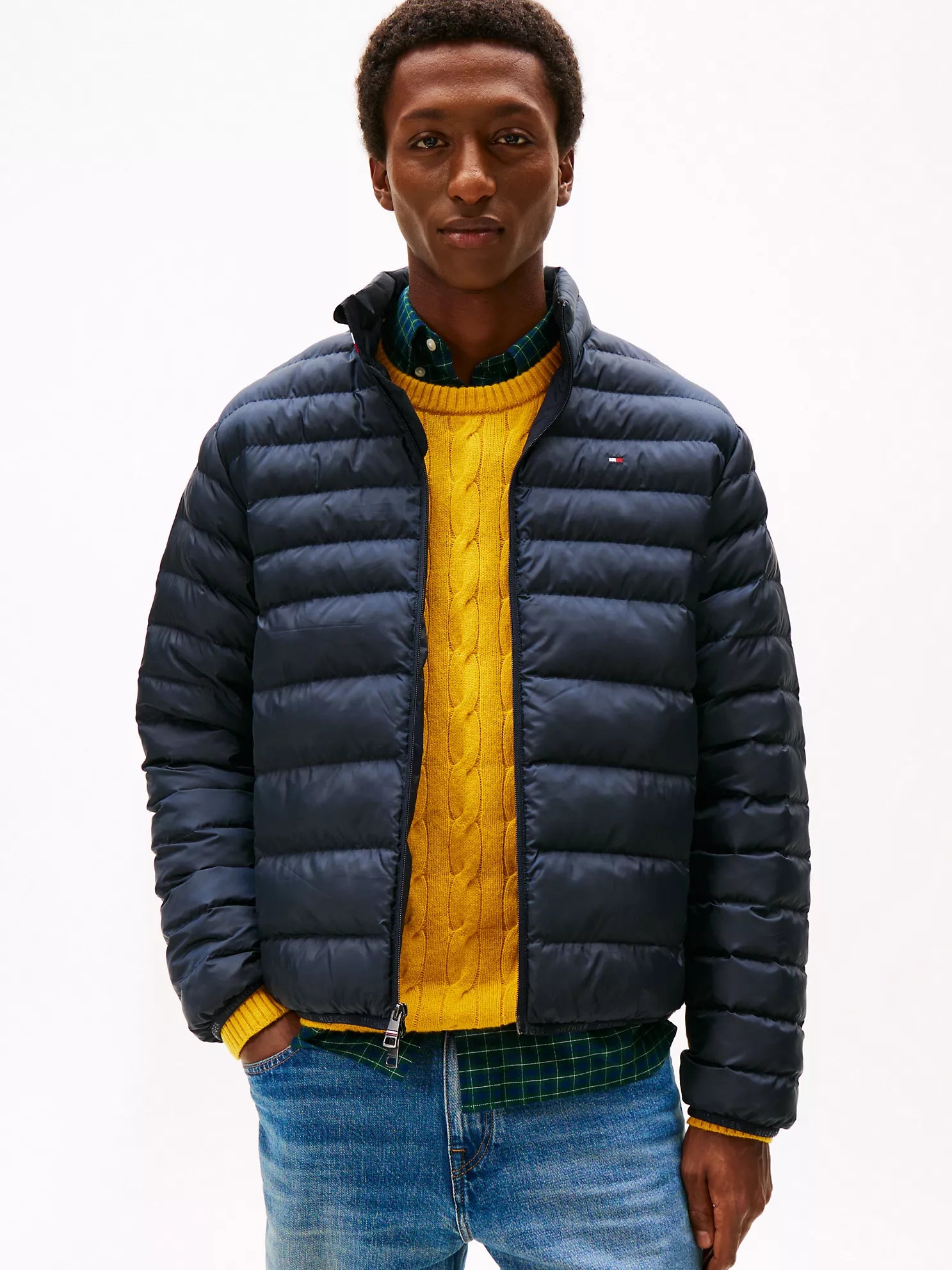 Tommy Mens' Lightweight Packable Jacket Navy
