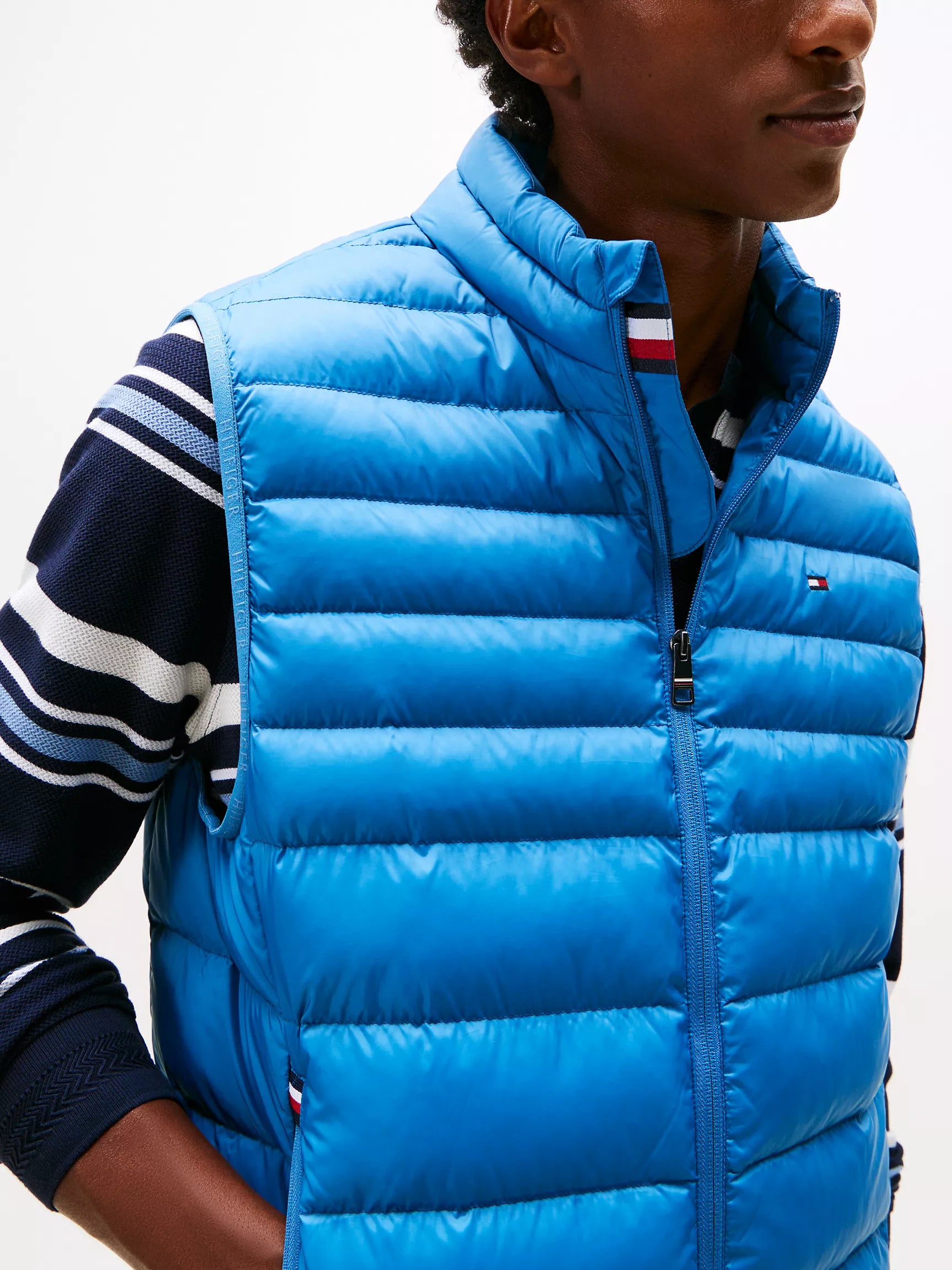 TOMMY Mens' Lightweight Packable Vest Dusty Indigo