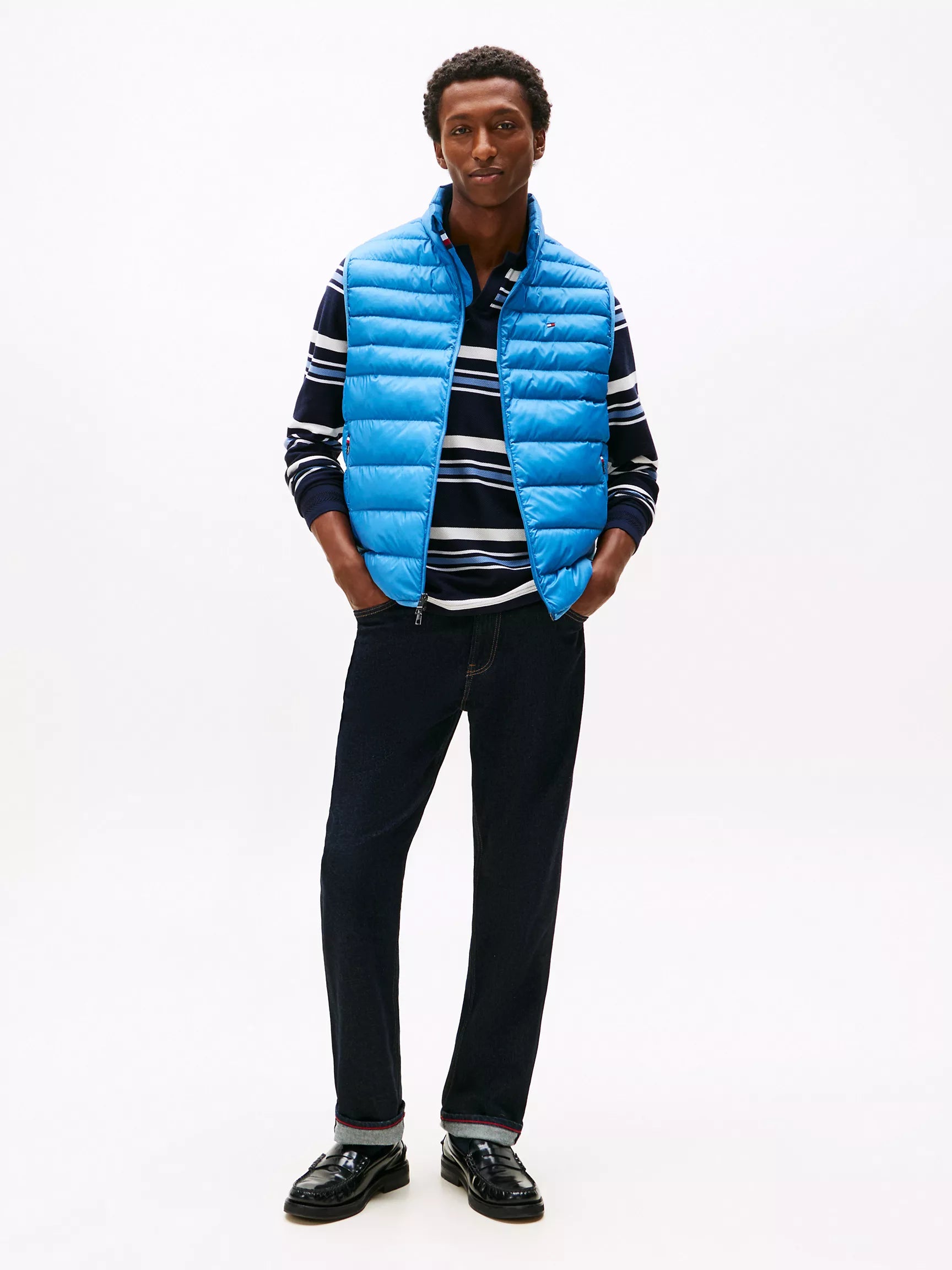 TOMMY Mens' Lightweight Packable Vest Dusty Indigo