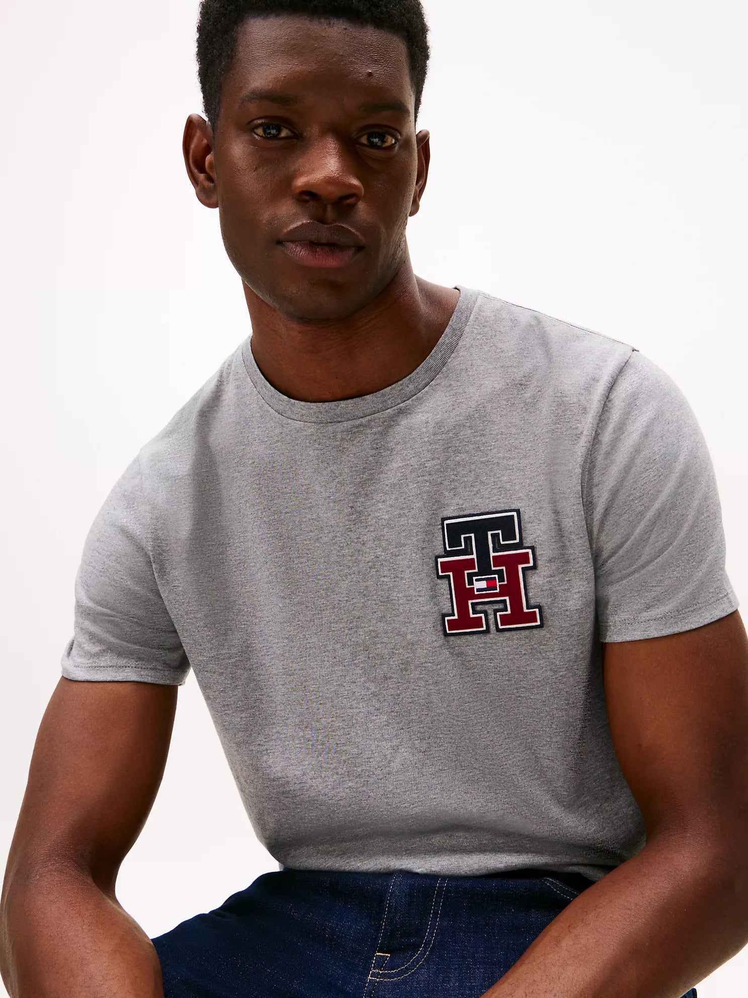 Tommy Hilfiger MENS' Textured Monogram Logo T-Shirt