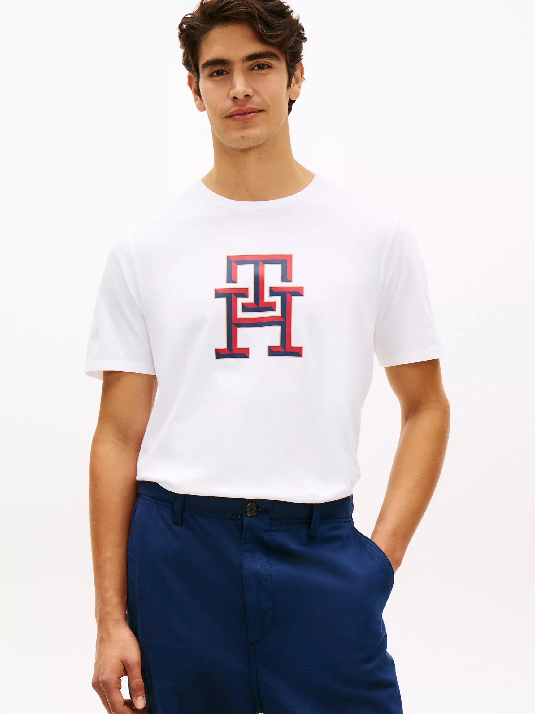 Hilfiger Monogram Logo T-Shirt-White