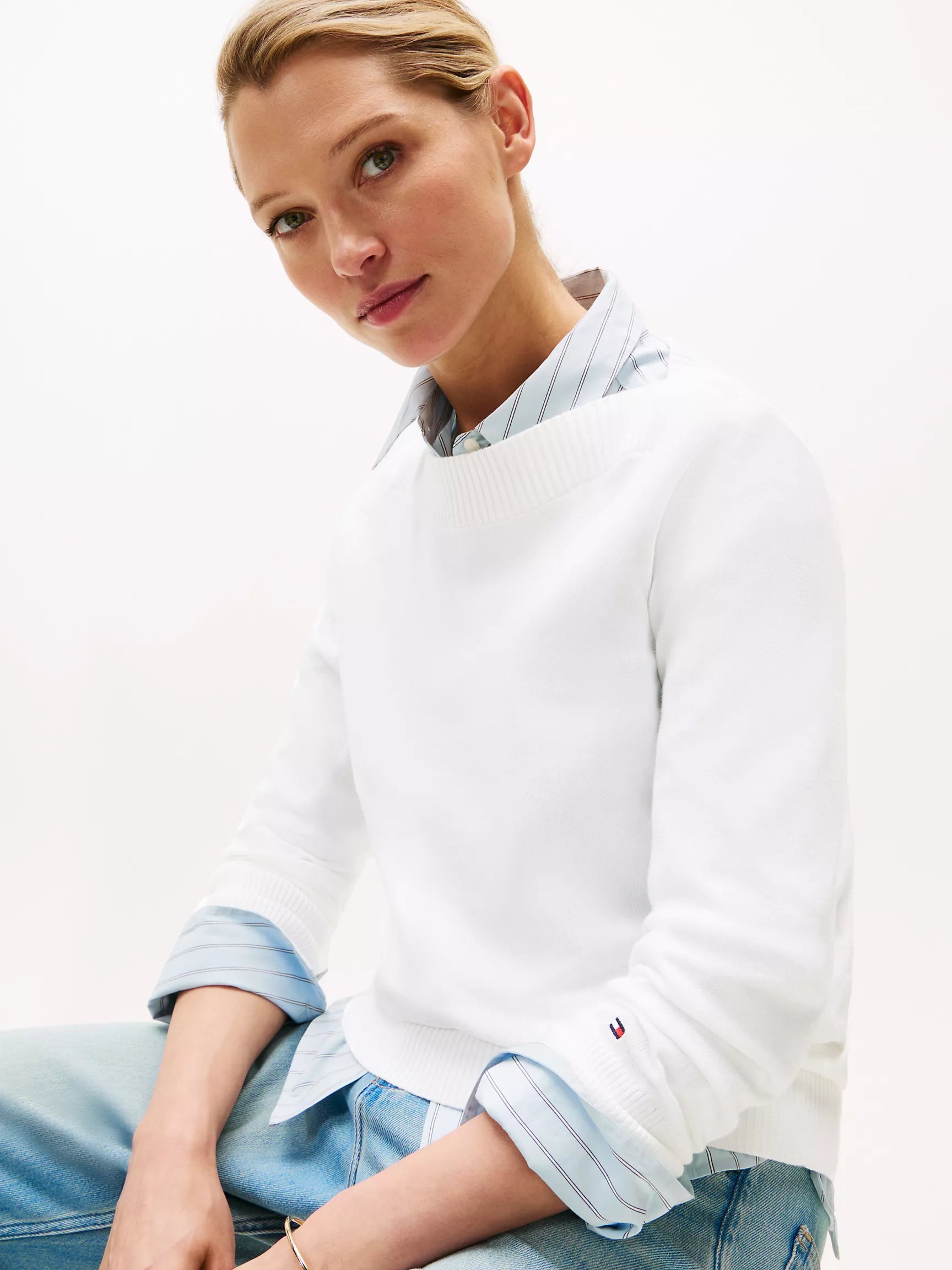 TOMMY WOMENS' Boatneck Sweater/Ecru