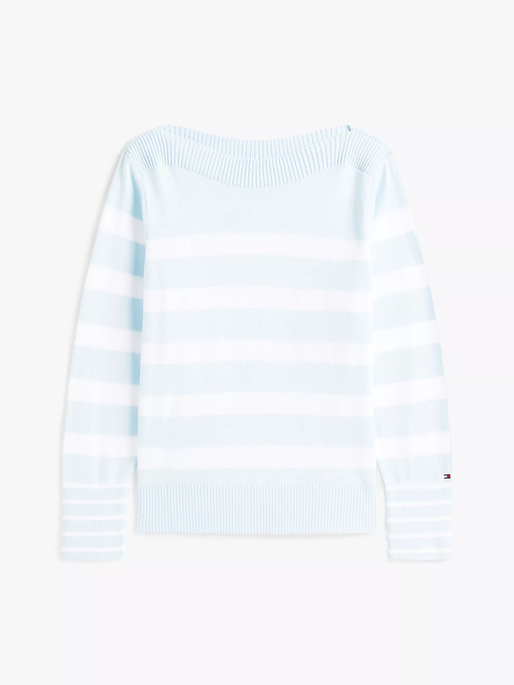 TOMMY WOMENS' Stripe Boatneck Sweater/Keepsake Blue Multi Stripe