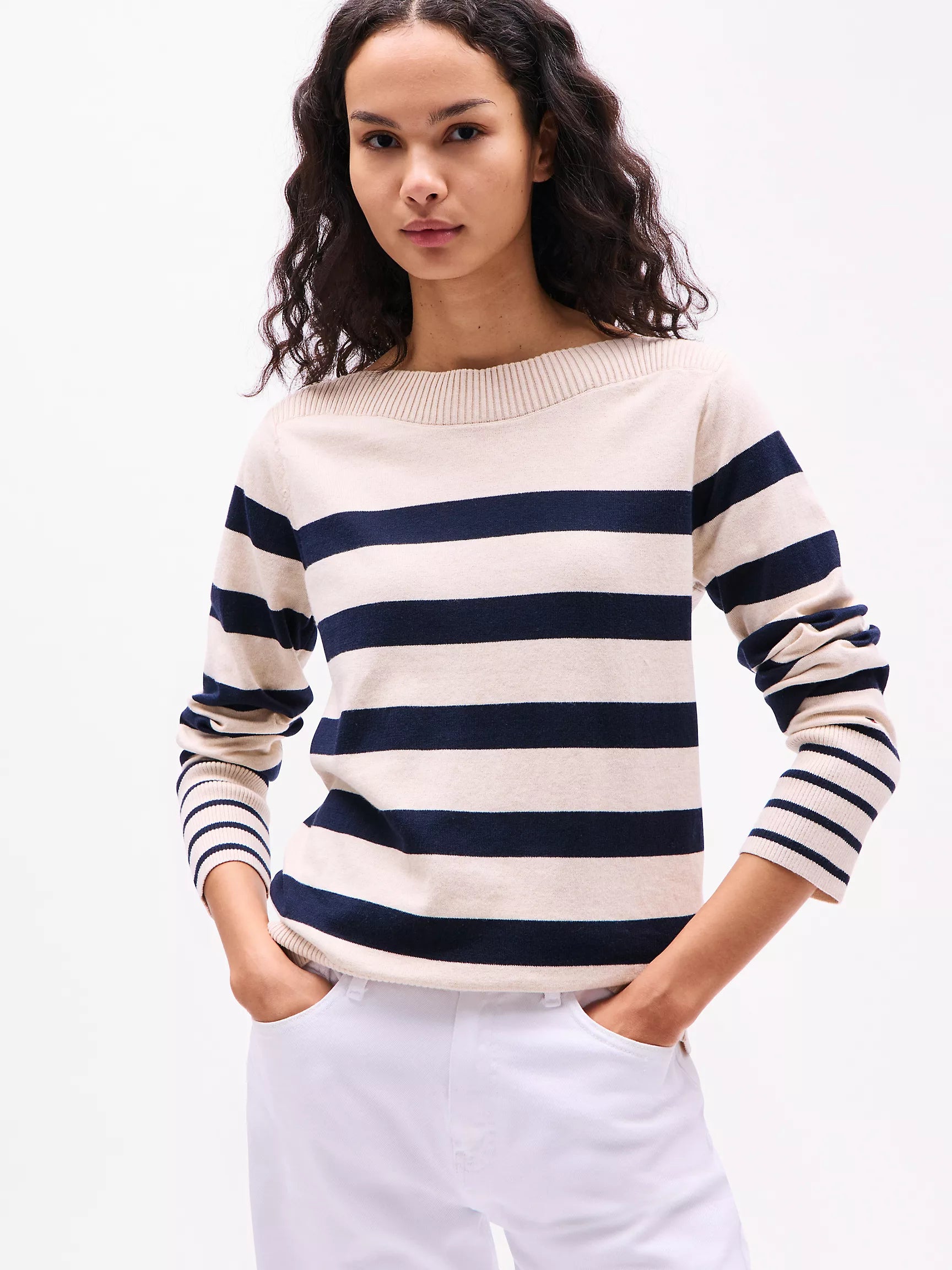 WOMENS' TOMMY Stripe Boatneck Sweater