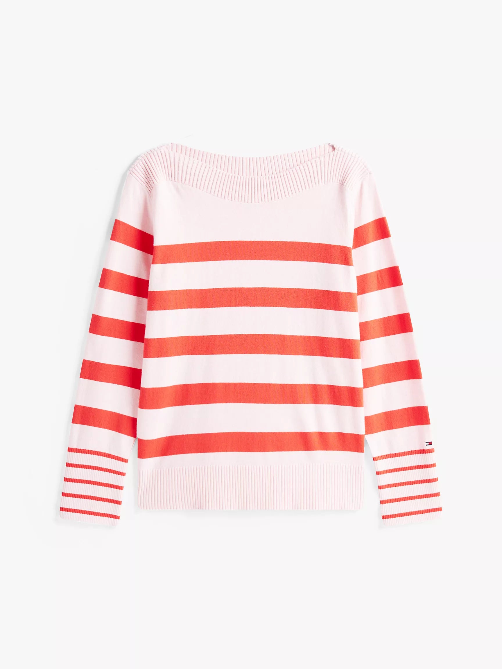 Tommy Womens' Stripe Boatneck Sweater/Pink Stripe