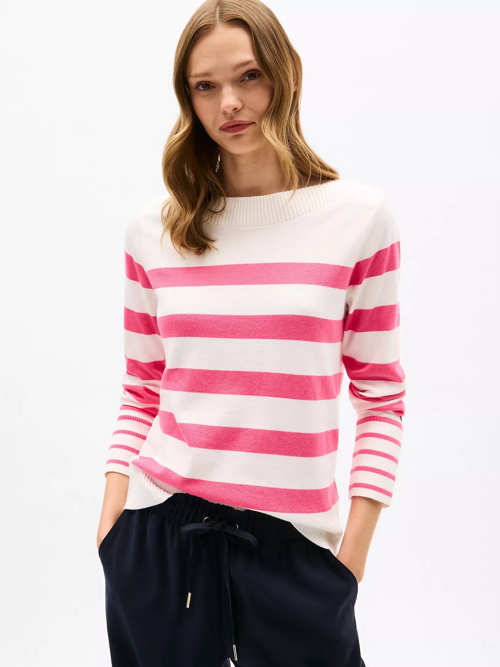 WOMENS' TOMMY Stripe Boatneck Sweater