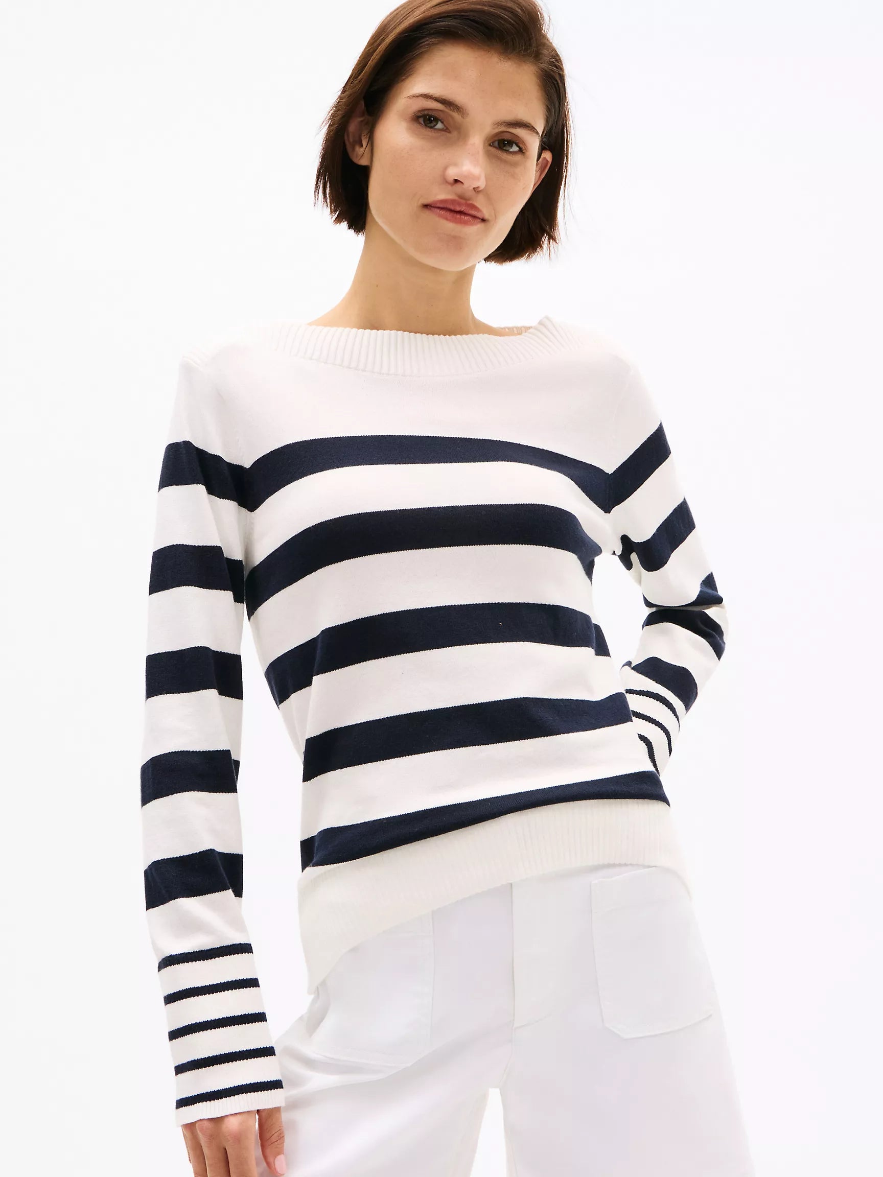 WOMENS' TOMMY Stripe Boatneck Sweater