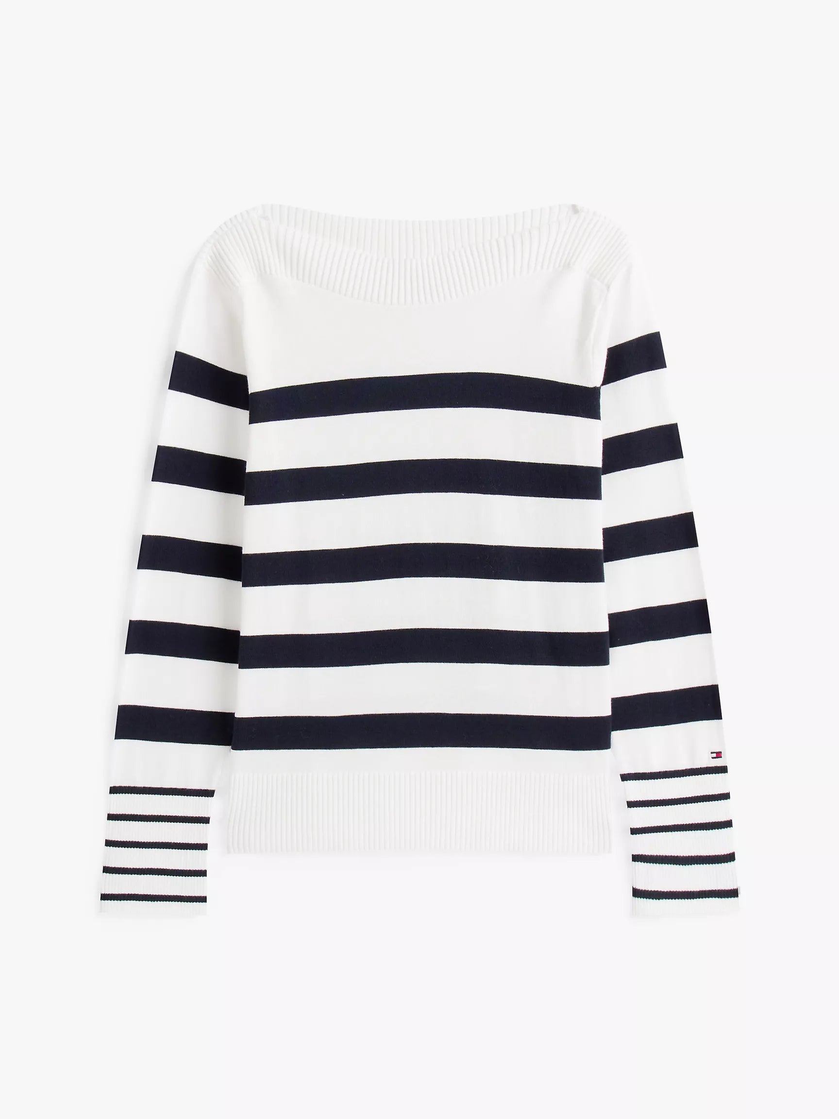 Tommy Womens' Stripe Boatneck Sweater/ Ecru