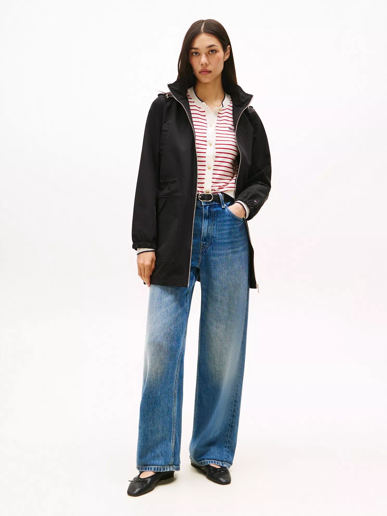 TOMMY WOMENS' Lightweight Hooded Jacket Classic BLACK