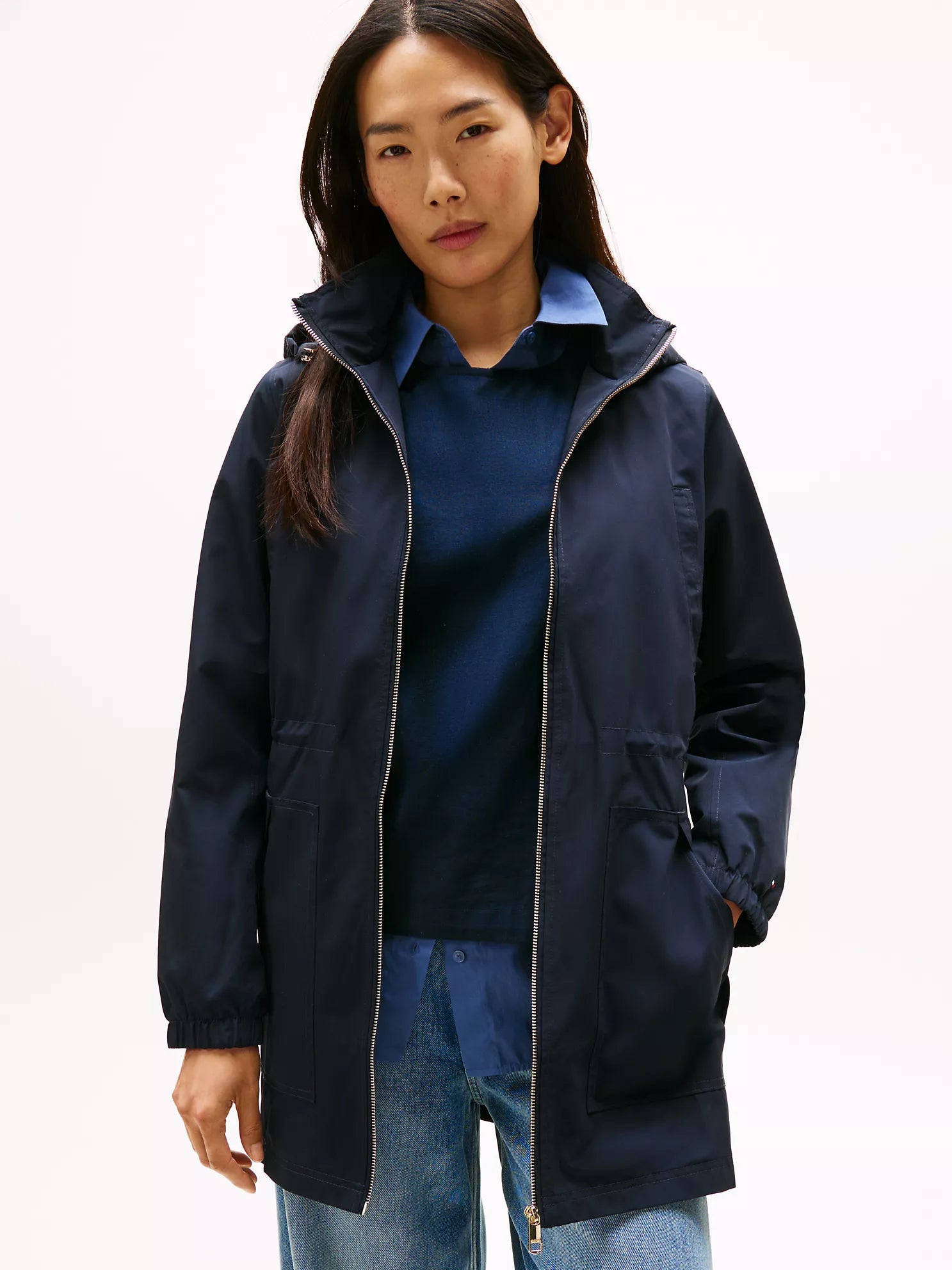 TOMMY WOMENS' Lightweight Hooded Jacket Classic Navy