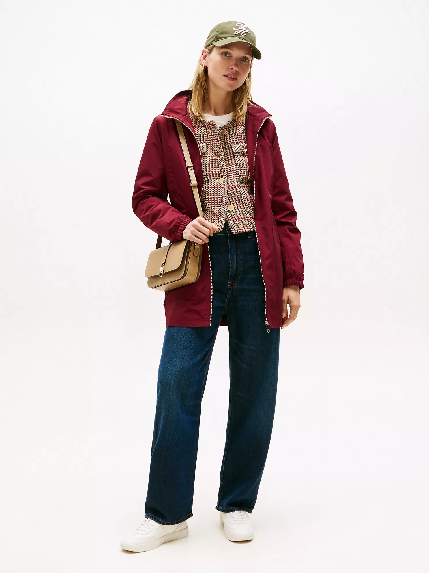 TOMMY WOMENS' Lightweight Hooded Jacket Classic Burgundy