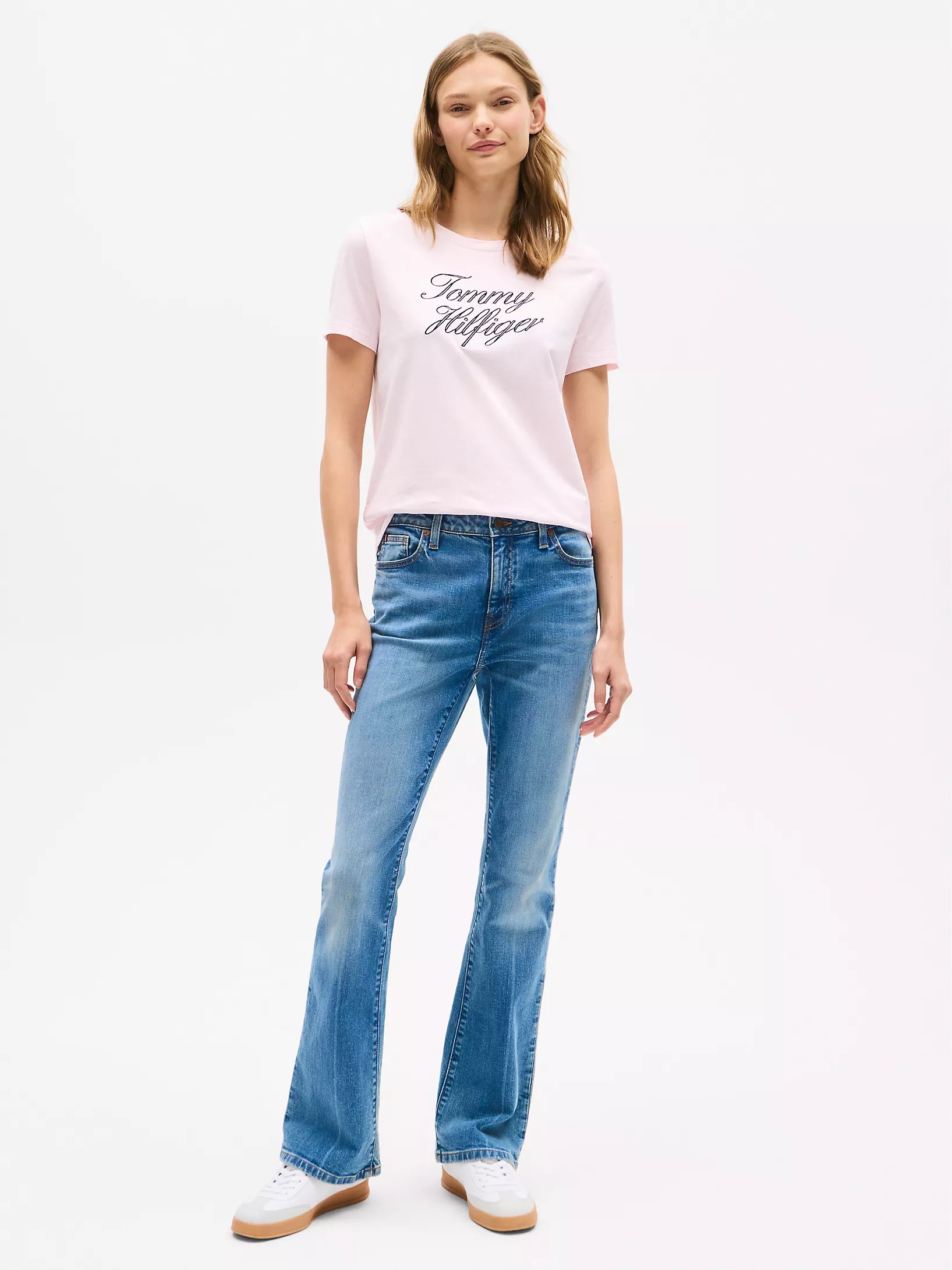 Tommy Womens' Script Hilfiger Logo T-Shirt