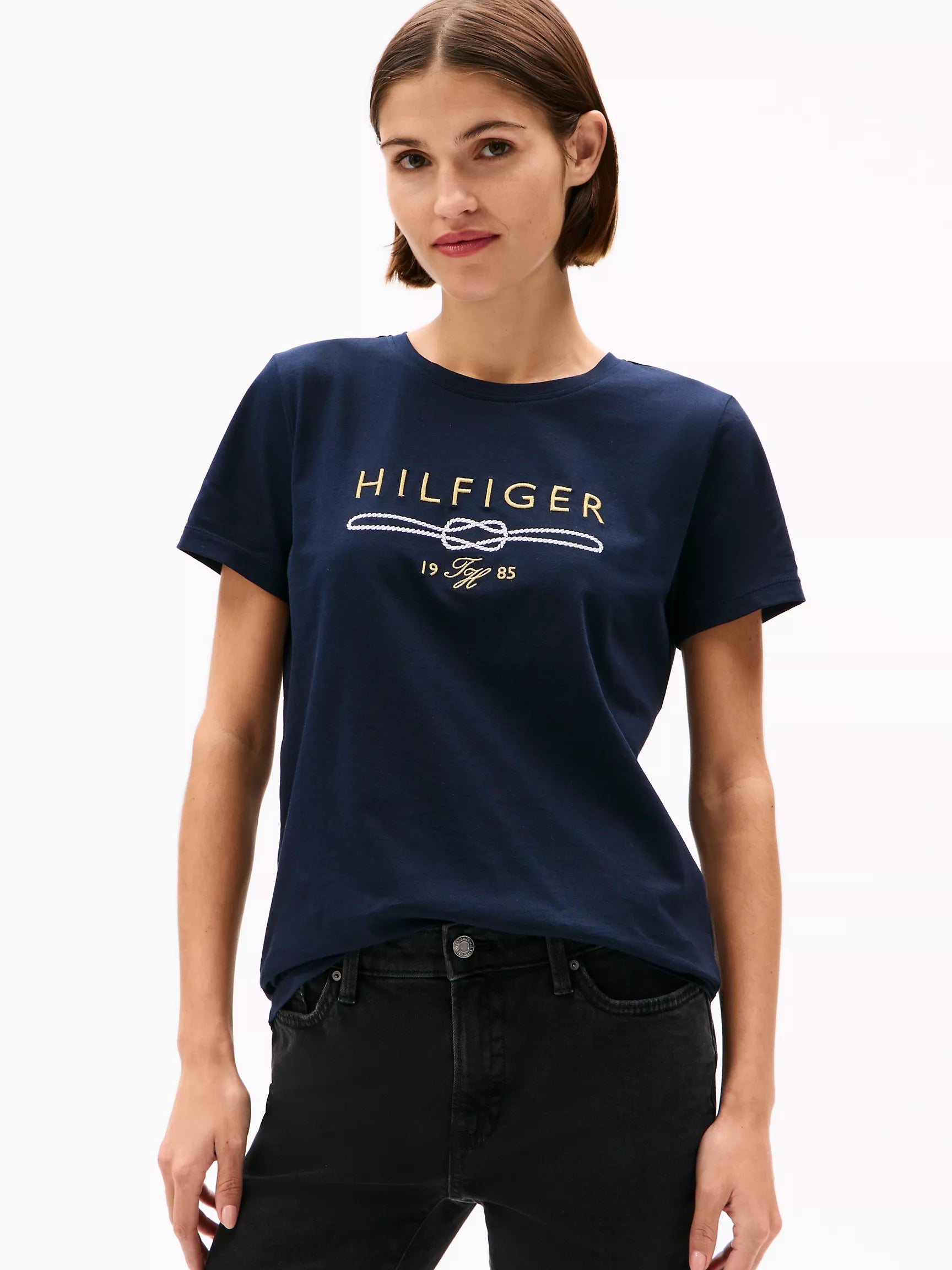 Women Tommy Hilfiger Nautical Rope Logo T-Shirt