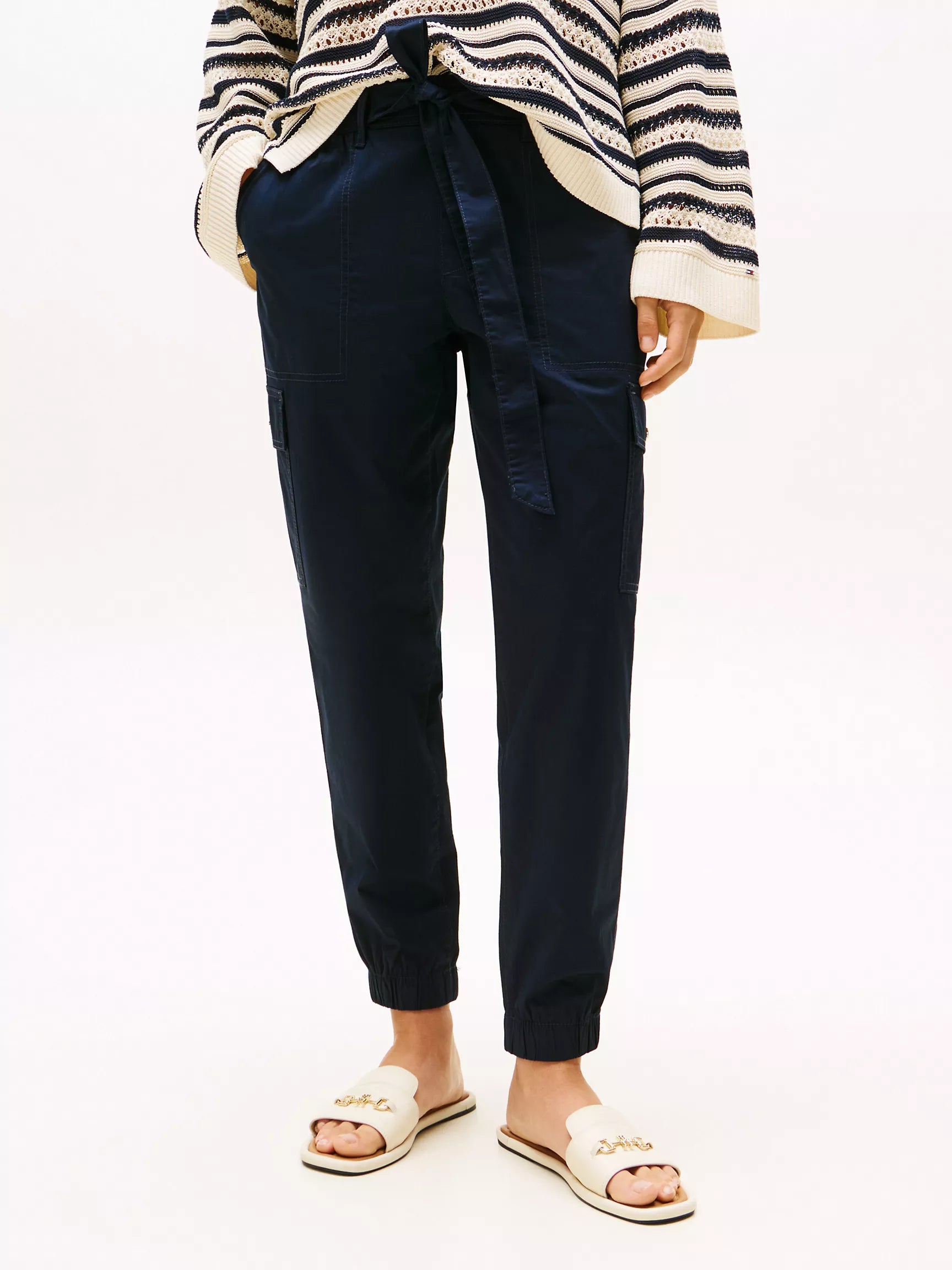 Tommy Womens' Belted Cargo Jogger/ Navy