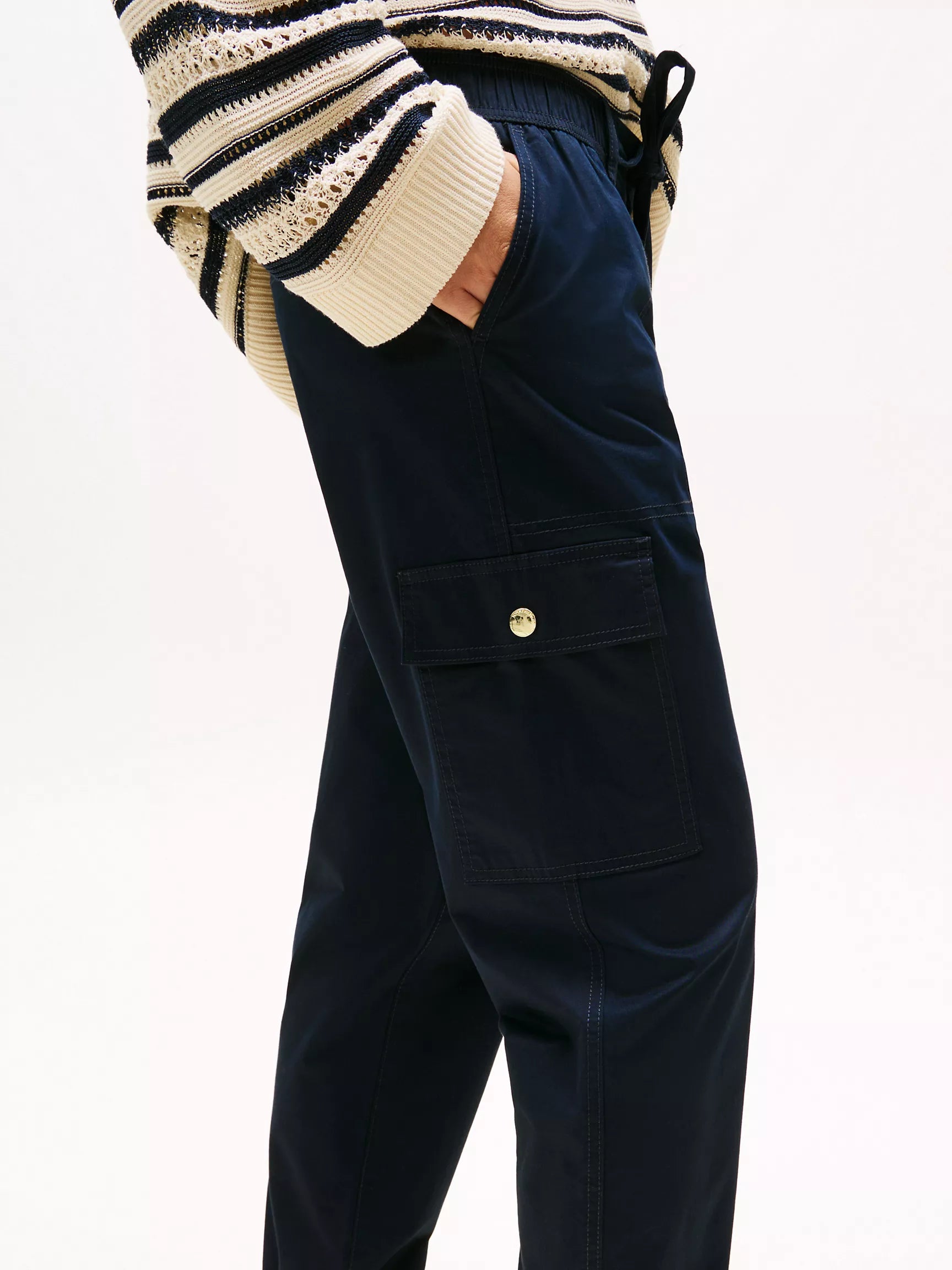 Tommy Womens' Belted Cargo Jogger/ Navy