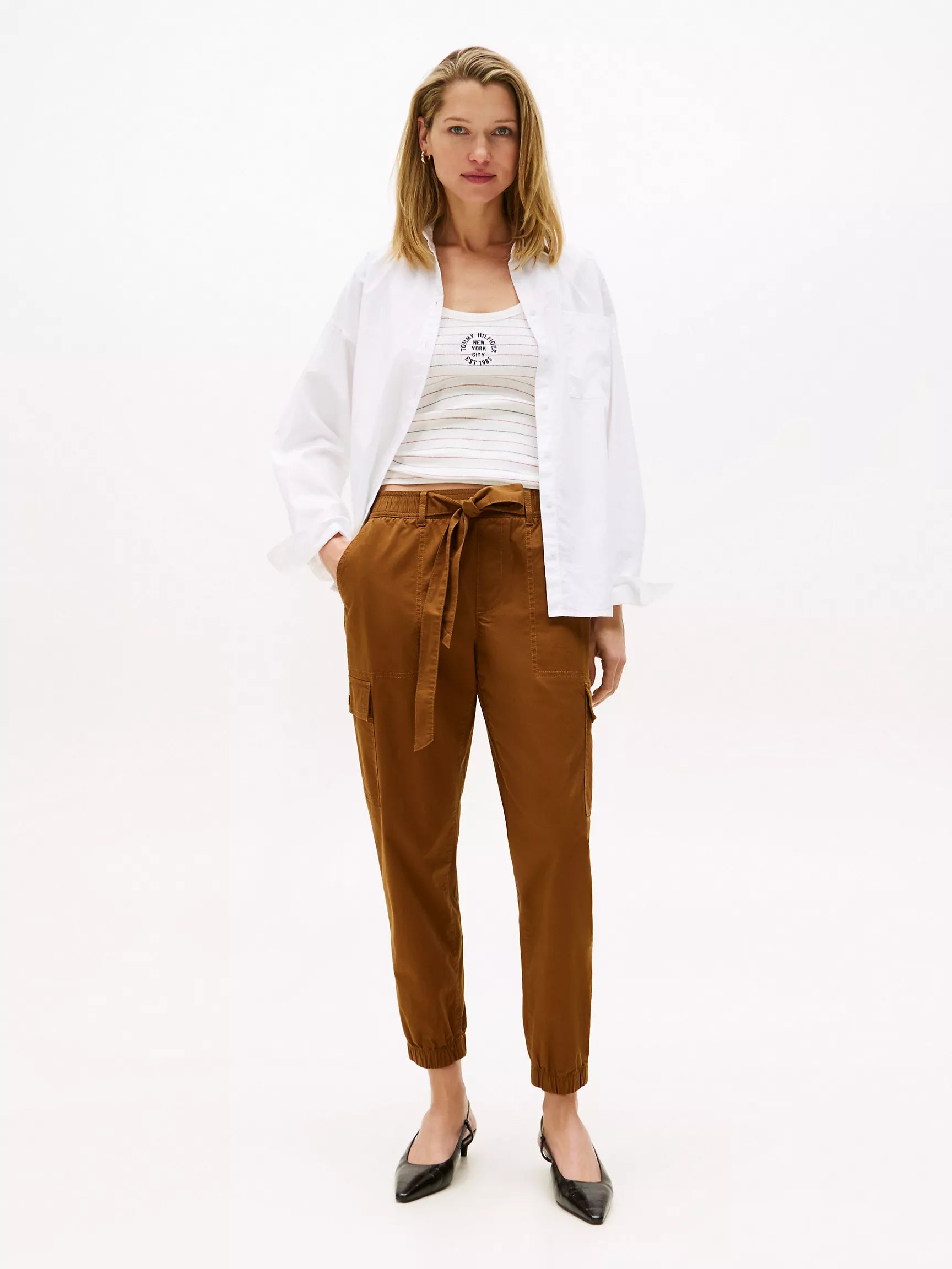 Tommy Womens' Belted Cargo Jogger/ Highland Khaki