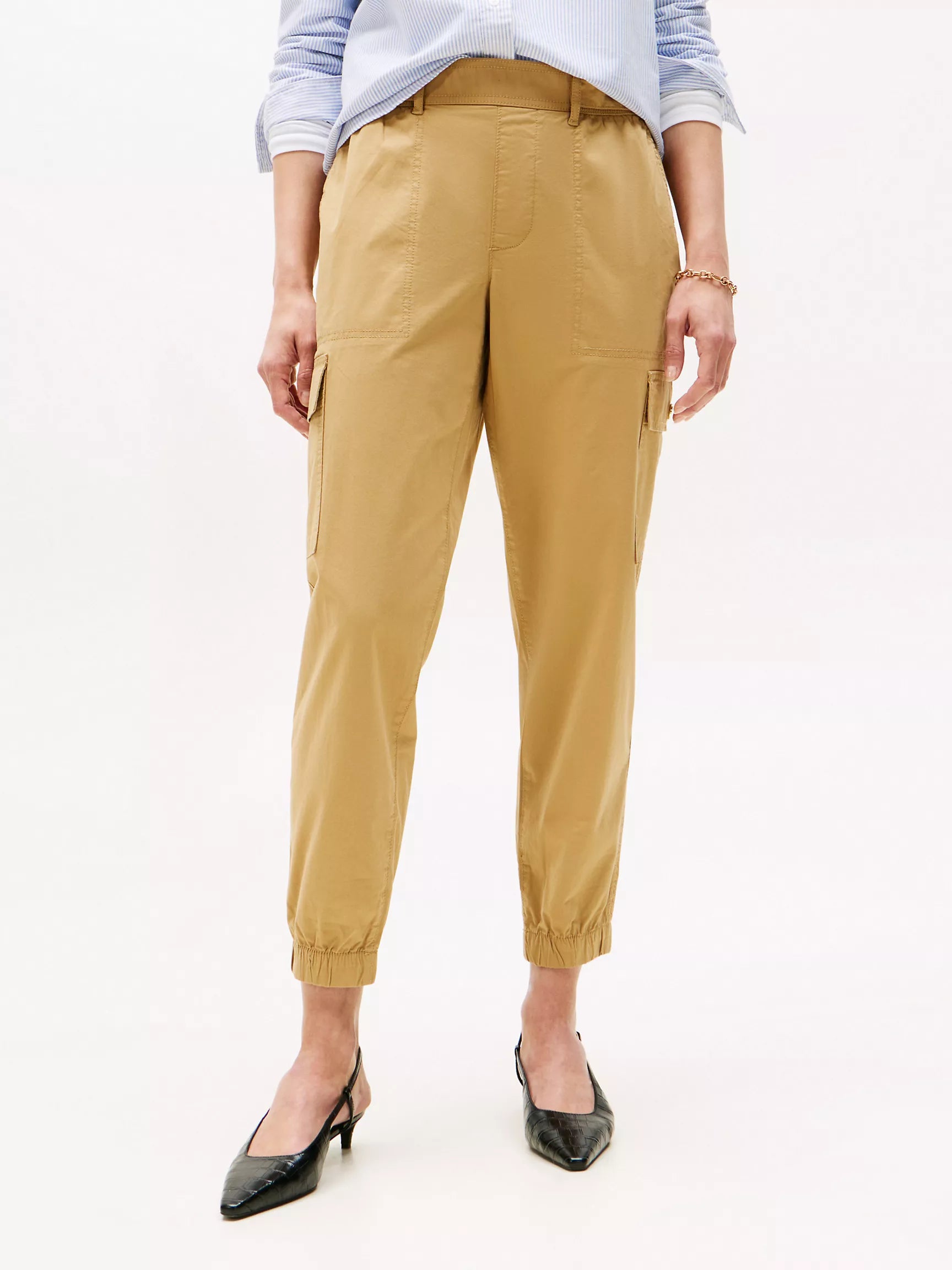 Tommy Womens' Belted Cargo Jogger/ Classic Khaki