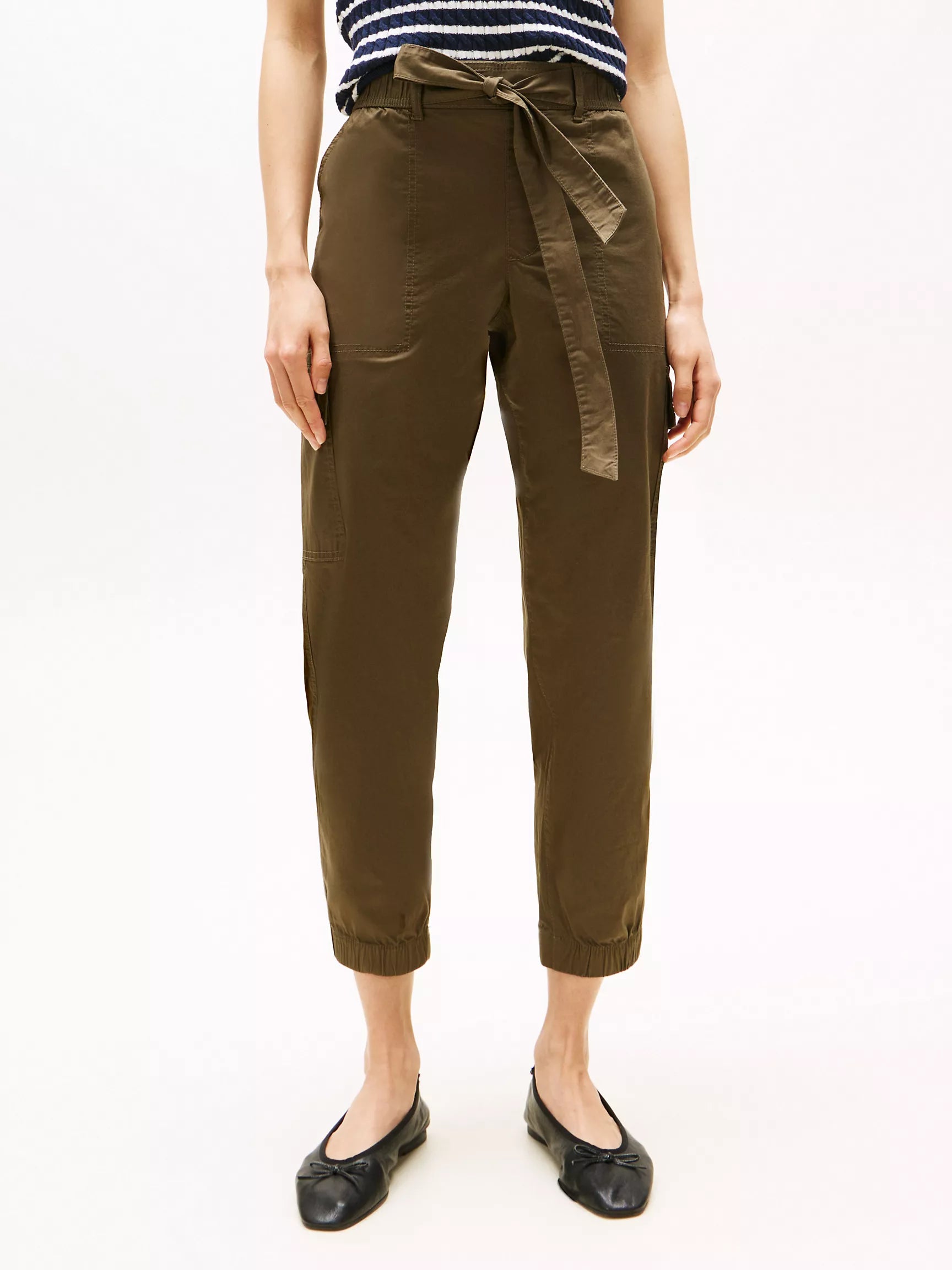 Tommy Womens' Belted Cargo Jogger/ Army Green