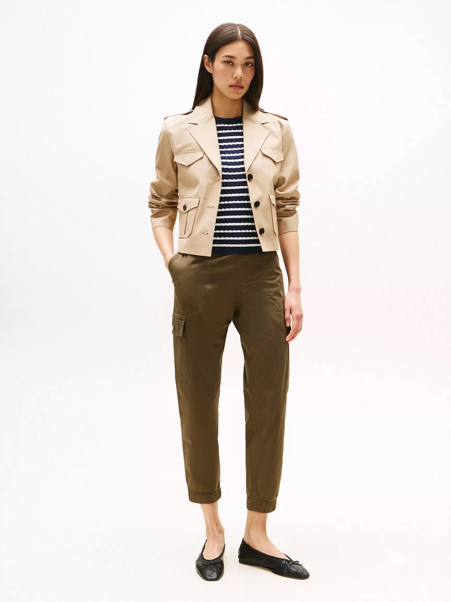 Tommy Womens' Belted Cargo Jogger/ Army Green