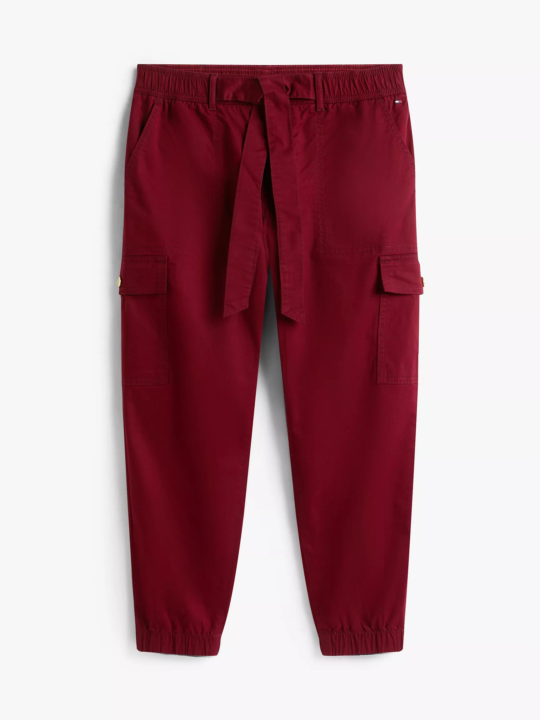 Tommy Womens' Belted Cargo Jogger/ Burgundy