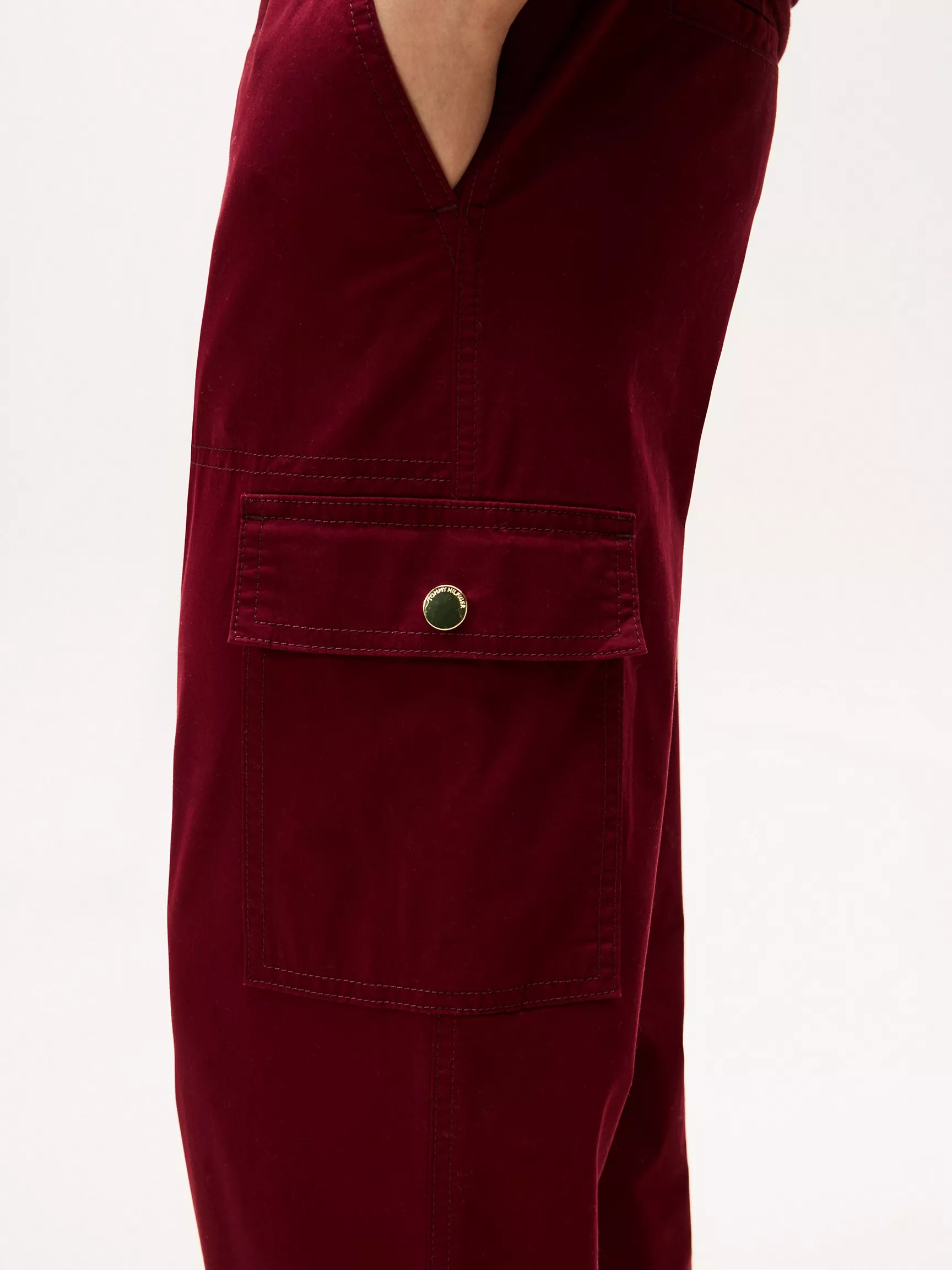 Tommy Womens' Belted Cargo Jogger/ Burgundy