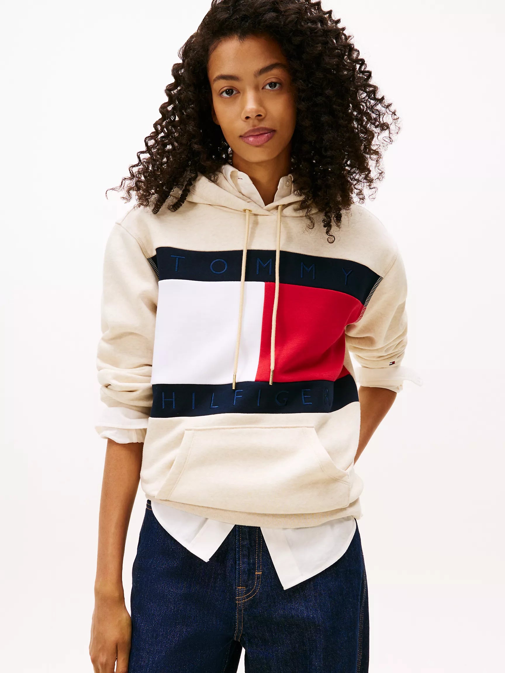 Tommy Womens' Bold Flag Logo Hoodie