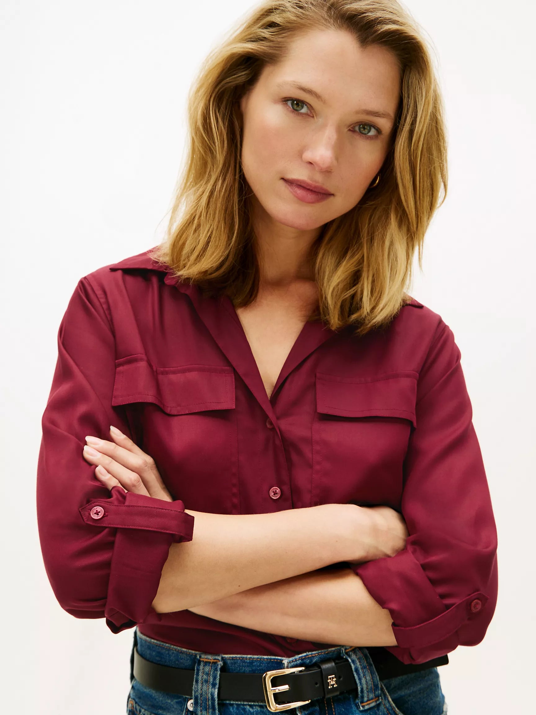 Womens' Tommy Lightweight Utility Shirt/ Burgundy