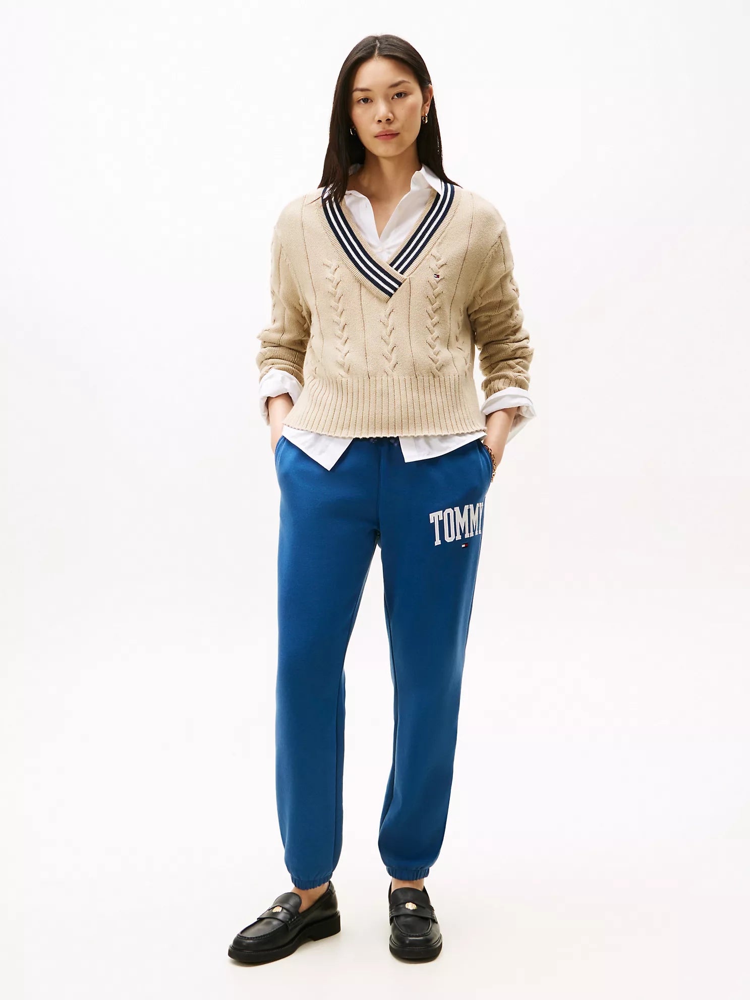 Tommy Womens' Varsity Tommy Logo Sweatpant/Fossil Blue