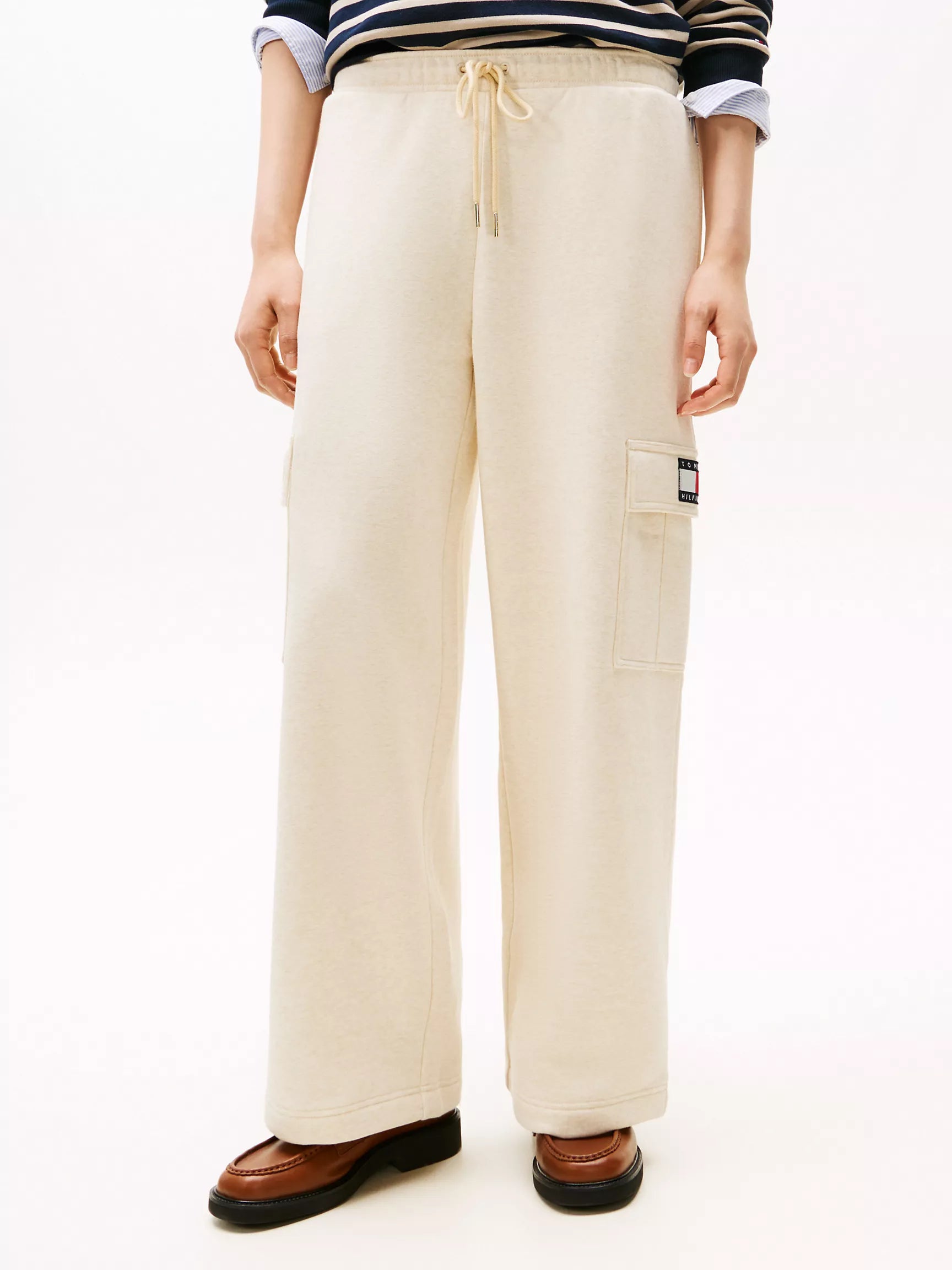 Womens' Tommy Flag Wide-Leg Cargo Sweatpant