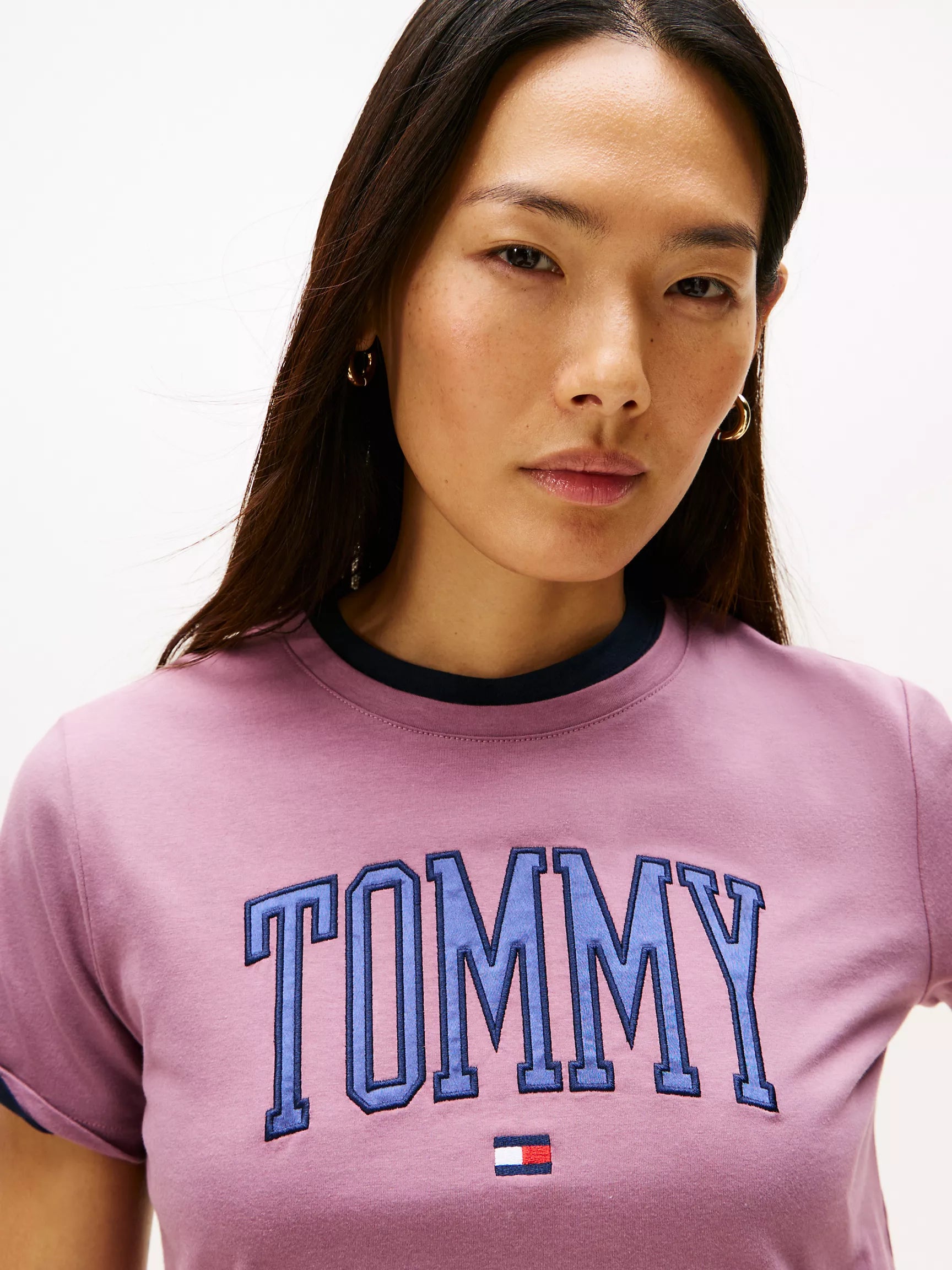 Womens' Tommy Logo T-Shirt/Misty Plum