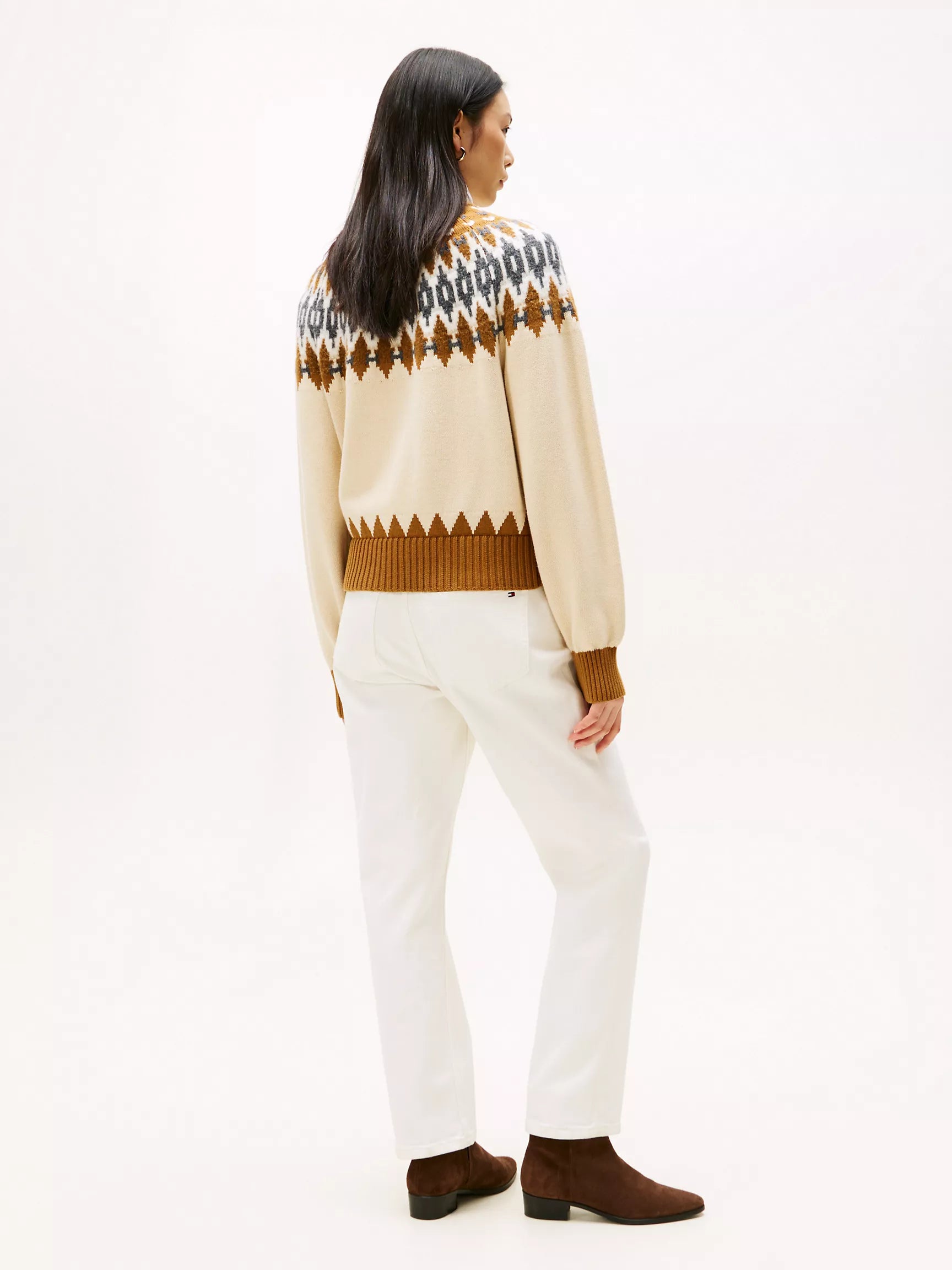 Tommy WOMENS' Fair Isle Sweater Country Ivory Heather