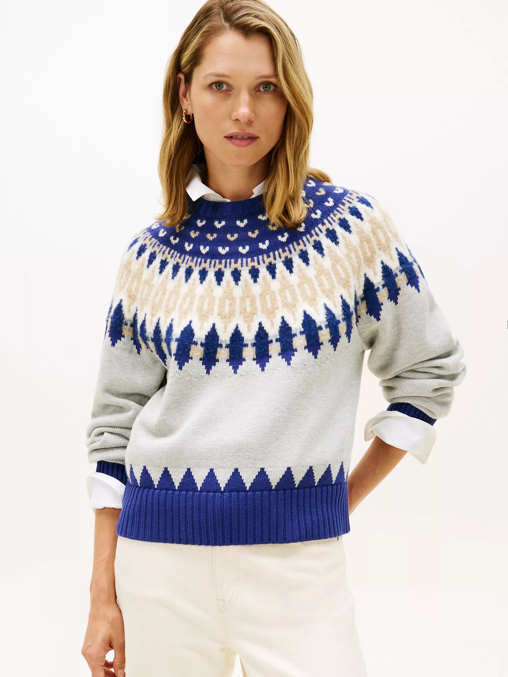 Tommy WOMENS' Fair Isle Sweater grey