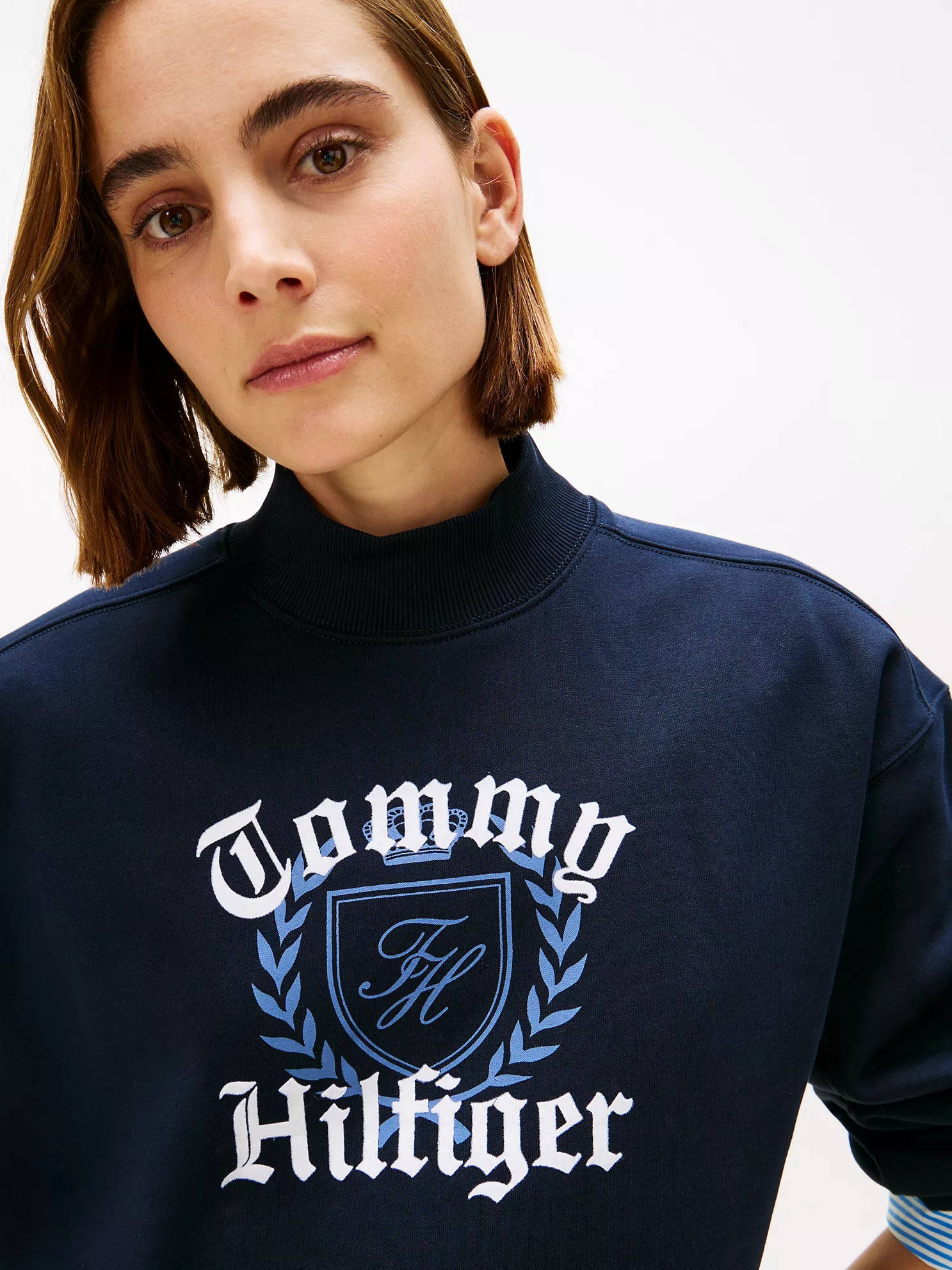 Womens' Tommy Hilfiger Varsity Crest Sweatshirt Navy