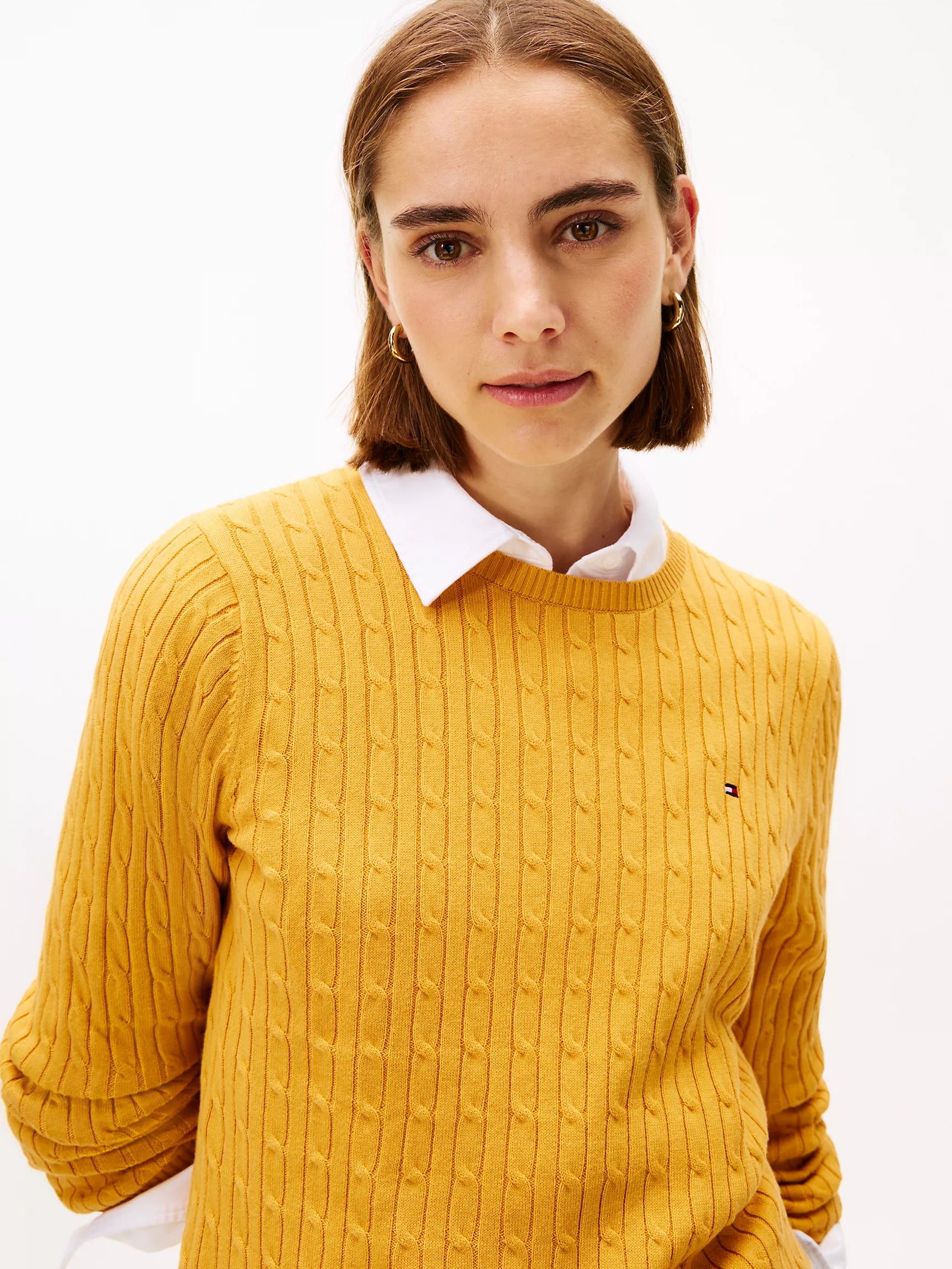 Tommy Womens' Cable Knit Sweater / City Yellow
