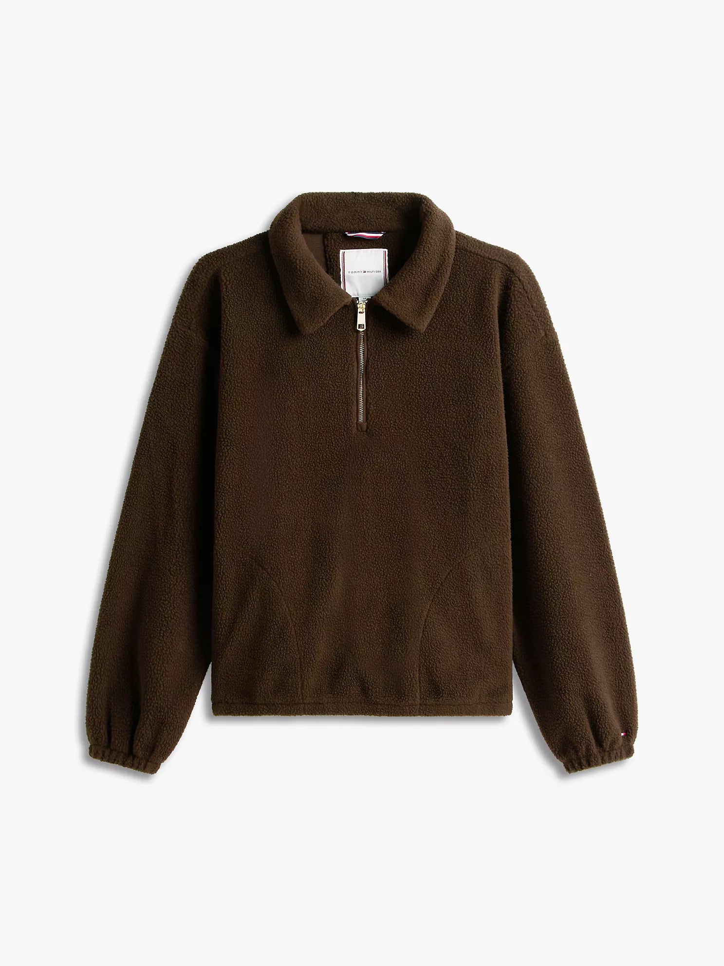 Womens' Tommy Teddy Fleece Quarter-Zip Sweatshirt Dark Coffee