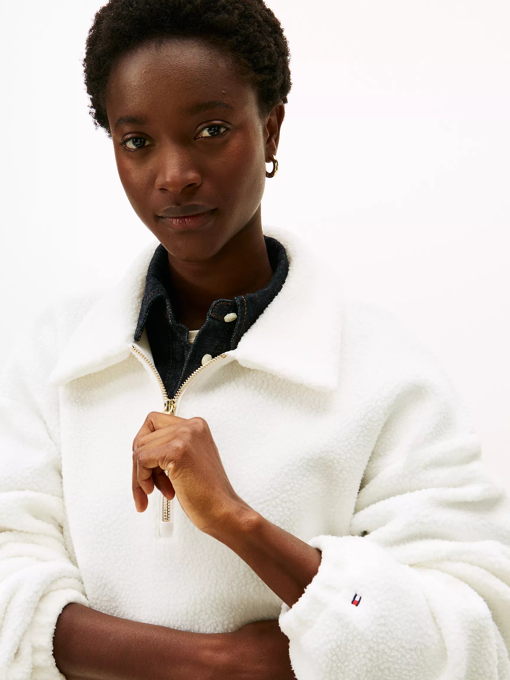 Womens' Tommy Teddy Fleece Quarter-Zip Sweatshirt