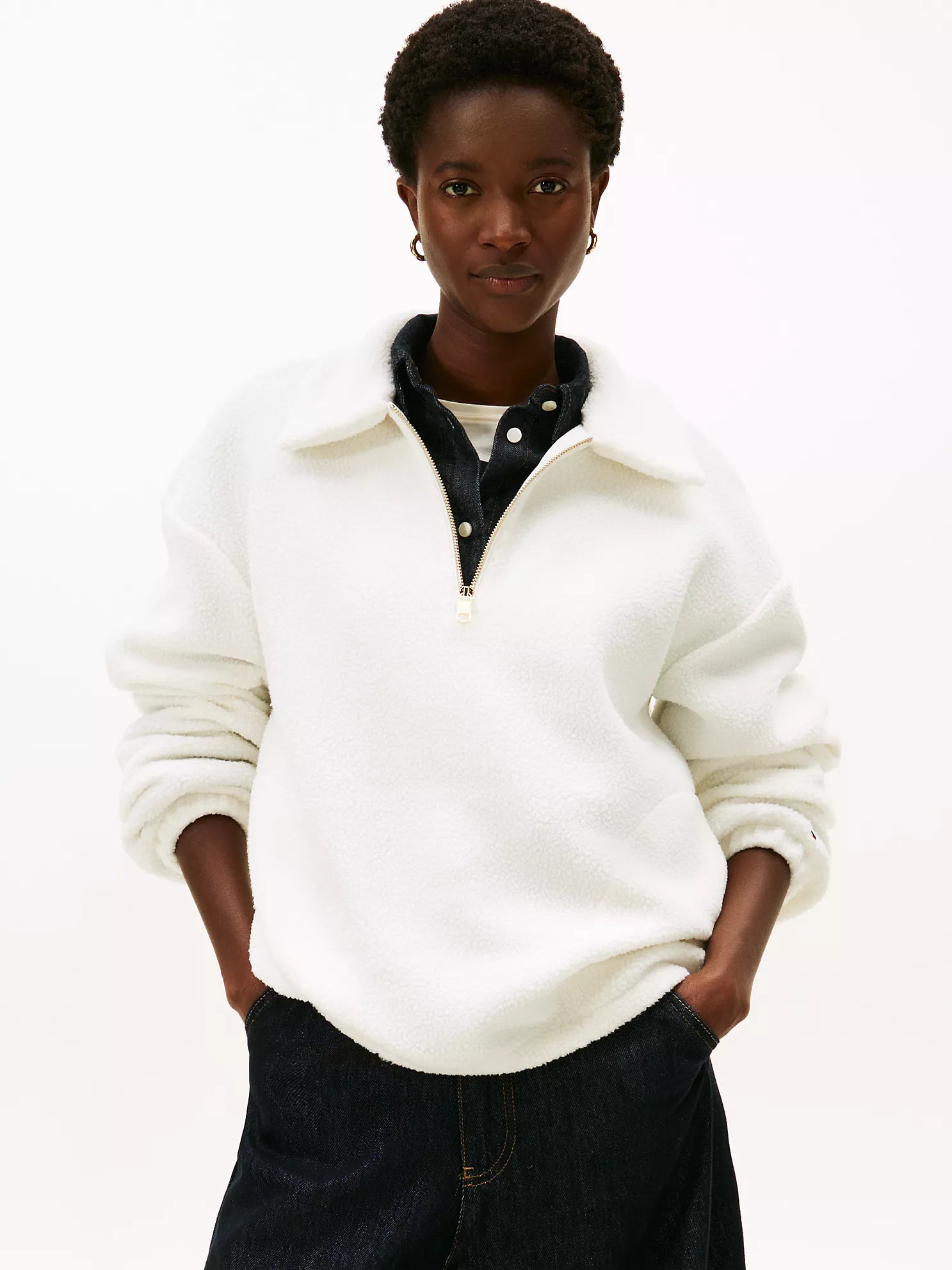 Womens' Tommy Teddy Fleece Quarter-Zip Sweatshirt