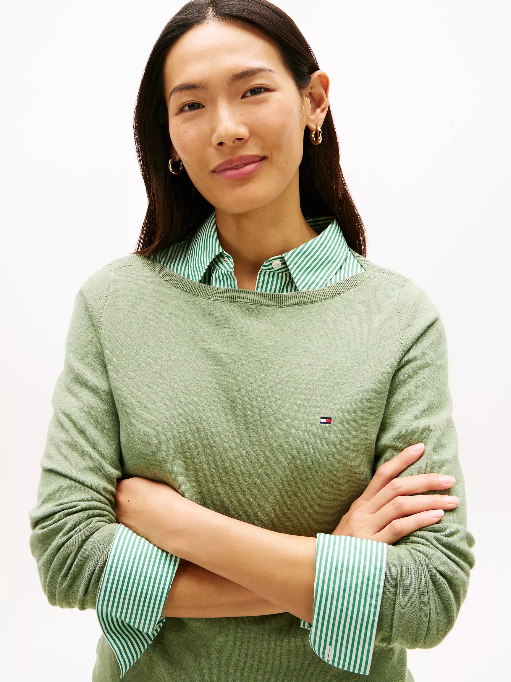 Womens' Tommy Boatneck Sweater Desert Olive