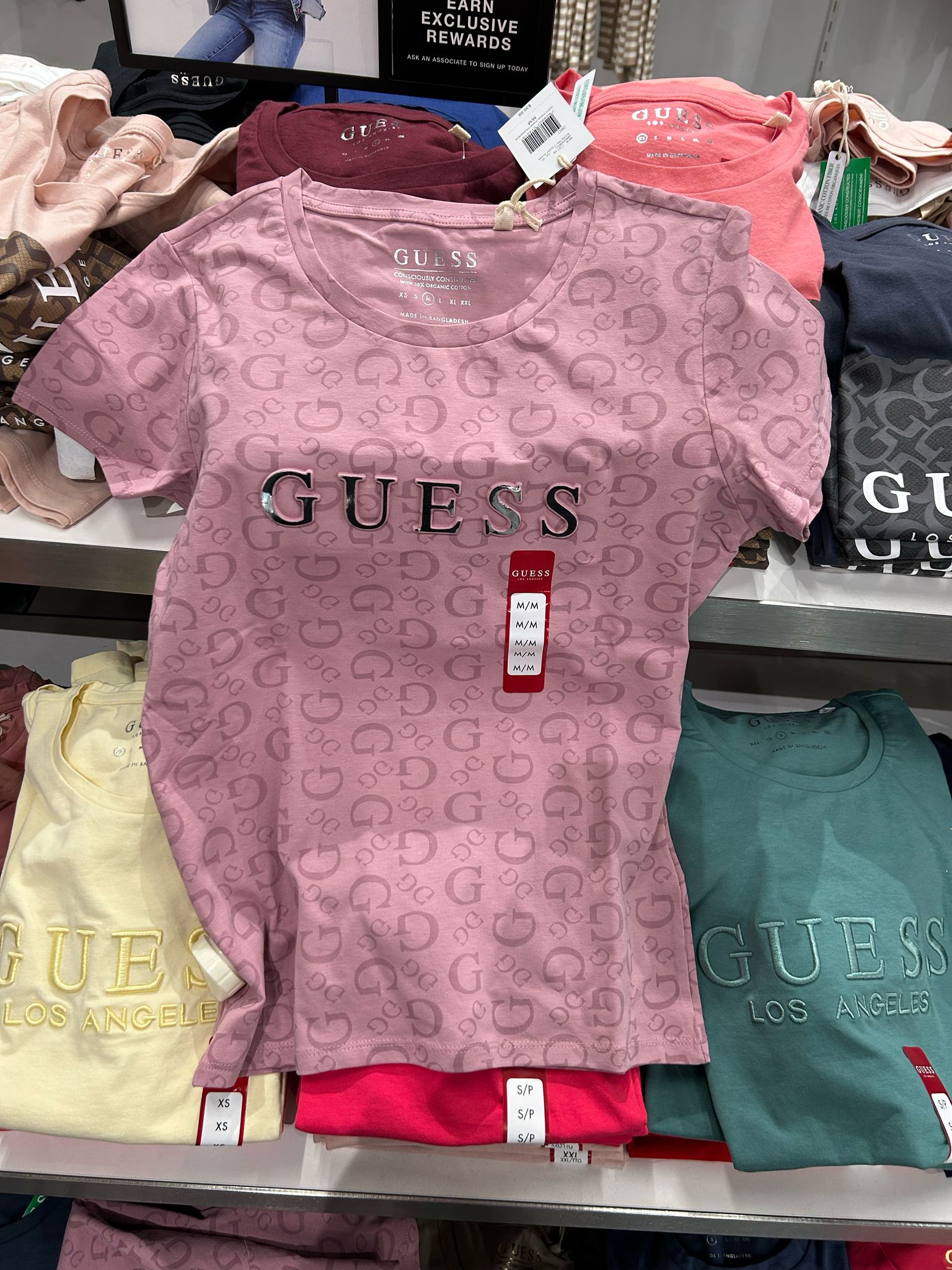 WOMEN GUESS Alexa Eco Monogram Print T-Shirt