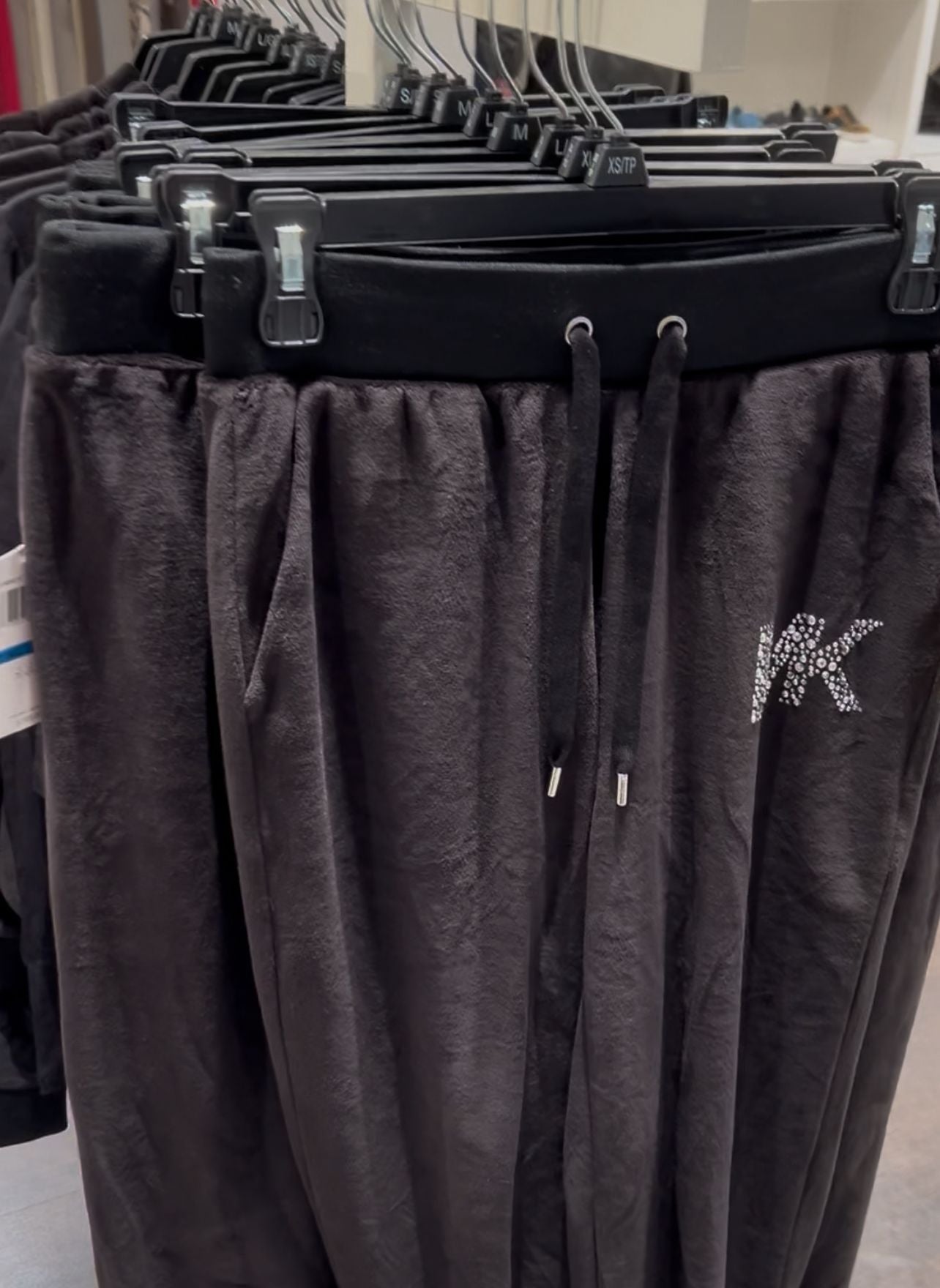 Michael Kors Womens' Embellished Logo Velour Joggers