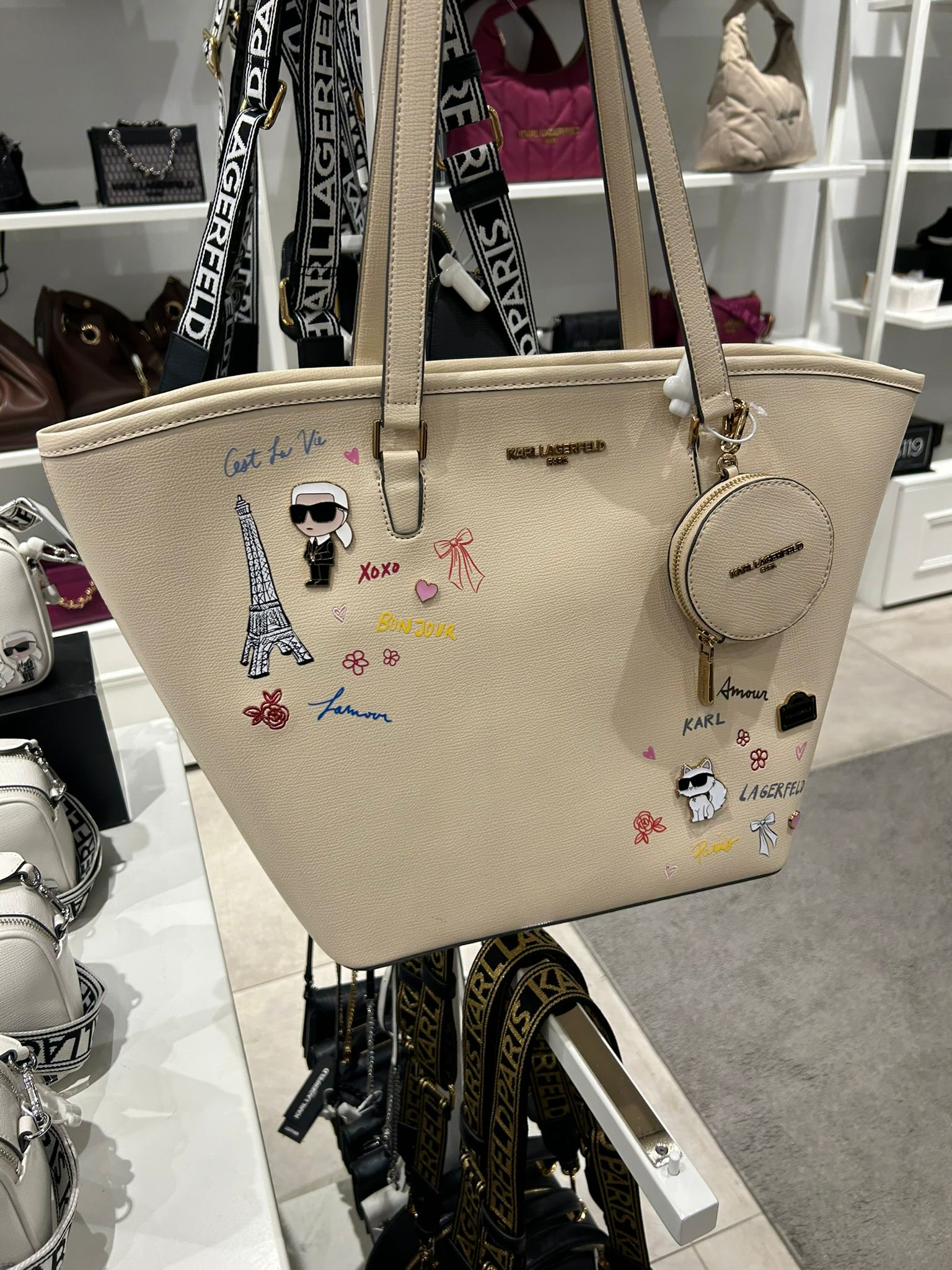 Karl Lagerfeld Paris Womens' SATCHEL WITH PINS