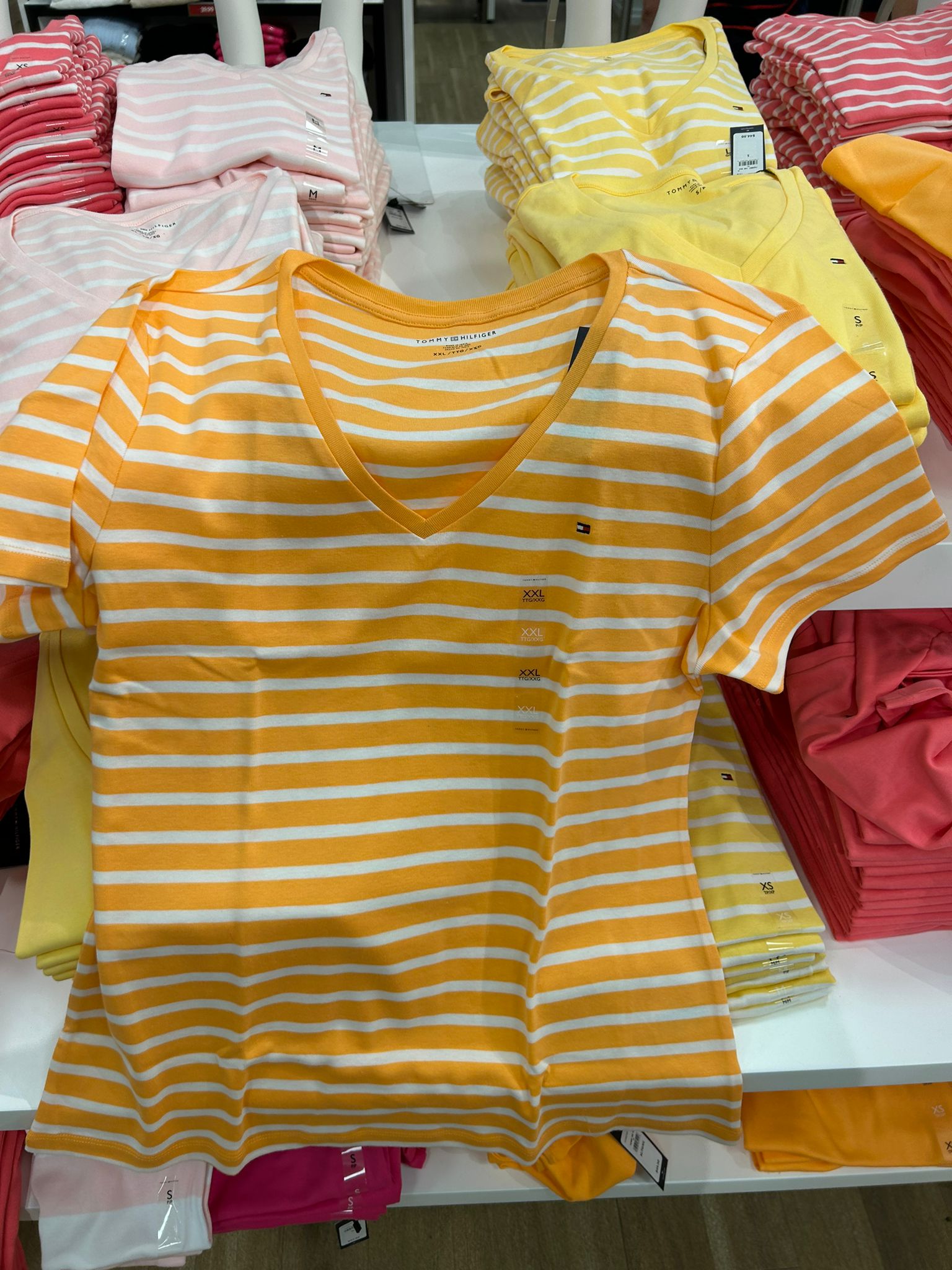 TOMMY HILFIGER Women Stripe V-Neck Favorite T-Shirt