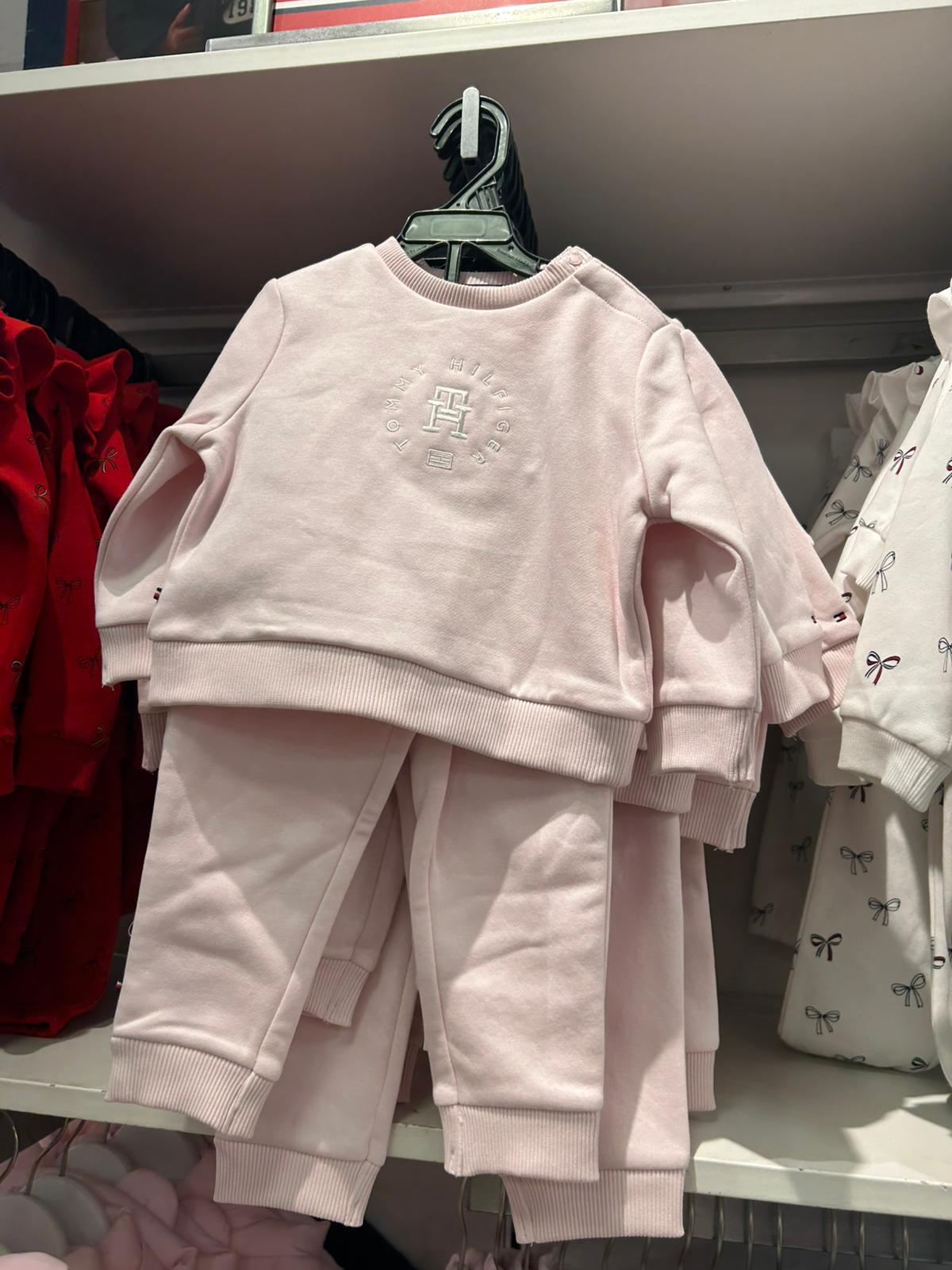 Baby Girls'  Logo Sweatshirt and Pant Set Light Pink