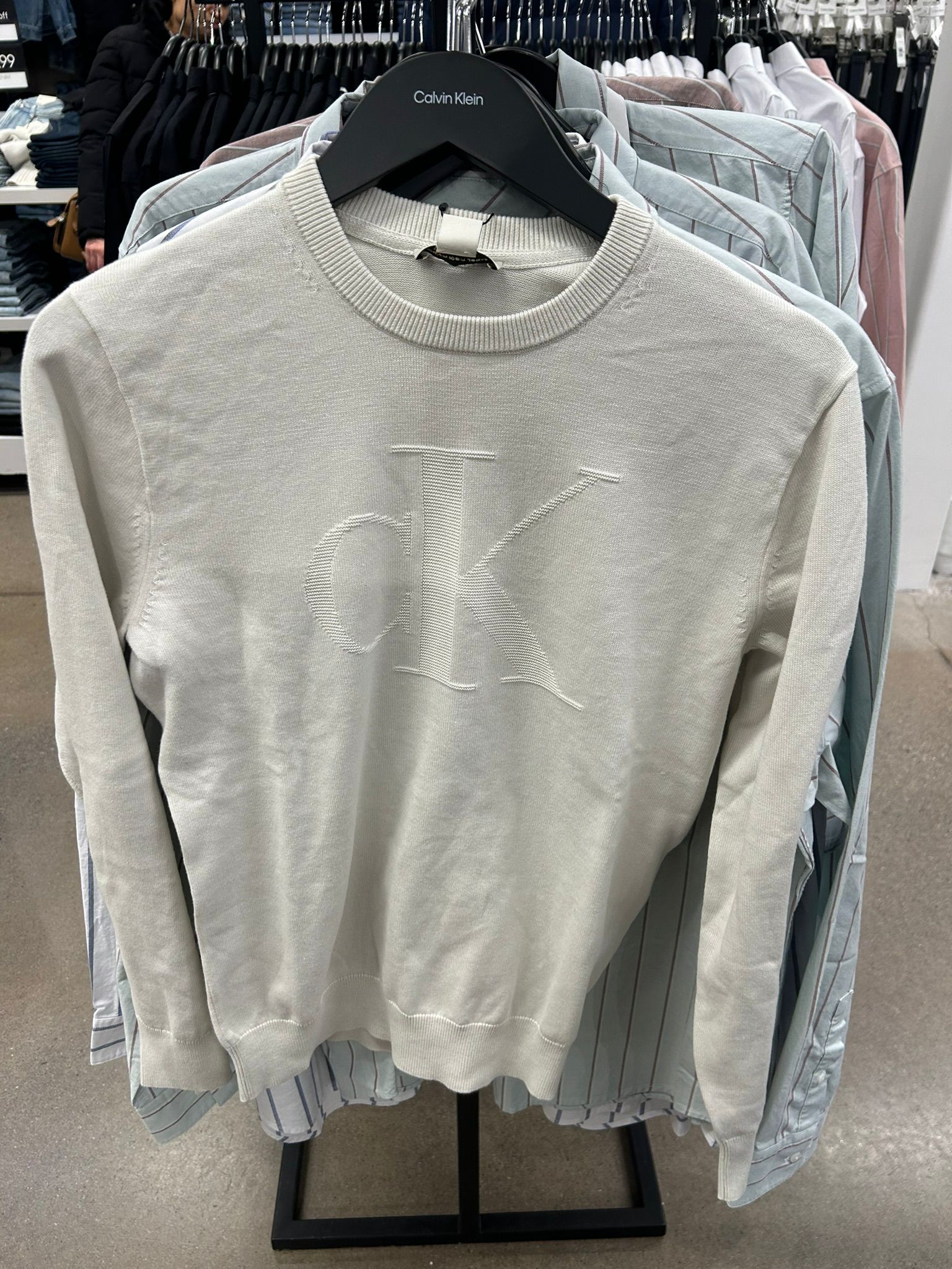 Calvin Klein MENS'Smooth Cotton Monogram Sweater