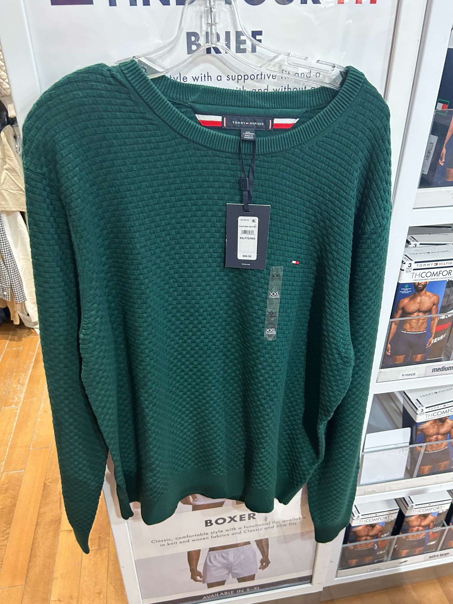 Tommy Mens' Structured Crewneck Sweater