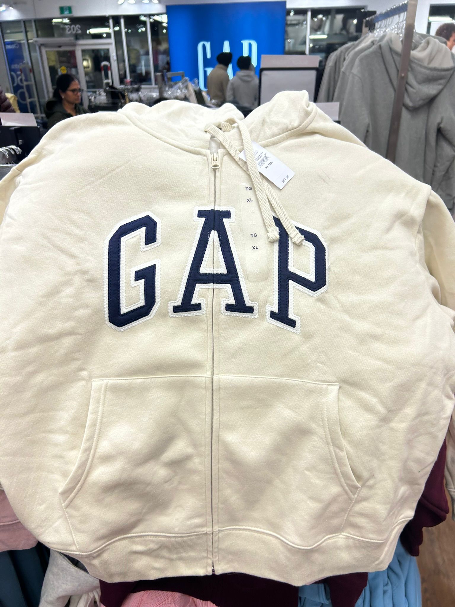 Womens' Relaxed Gap Logo Zip Tan Chino