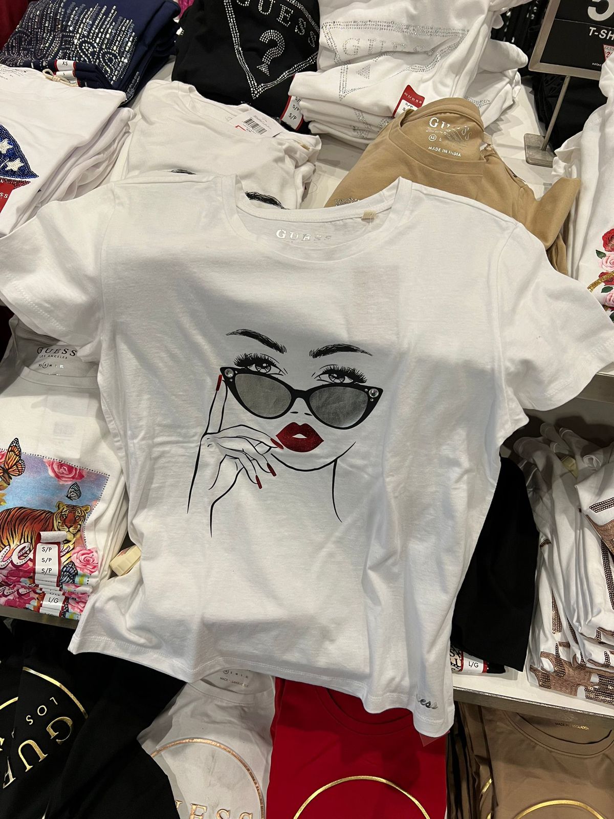 Womens' Guess Catia Model Graphic Tee/ White